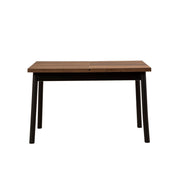 Mesa de Jantar Extensível, Preta, 120-153 x 75 x 77 cm | Painel de Partículas 100% Revestido em Melamina, 18 mm de Espessura | Pernas Elegantes em Madeira de Faia, Perfeitas para Salas de Jantar Modernas