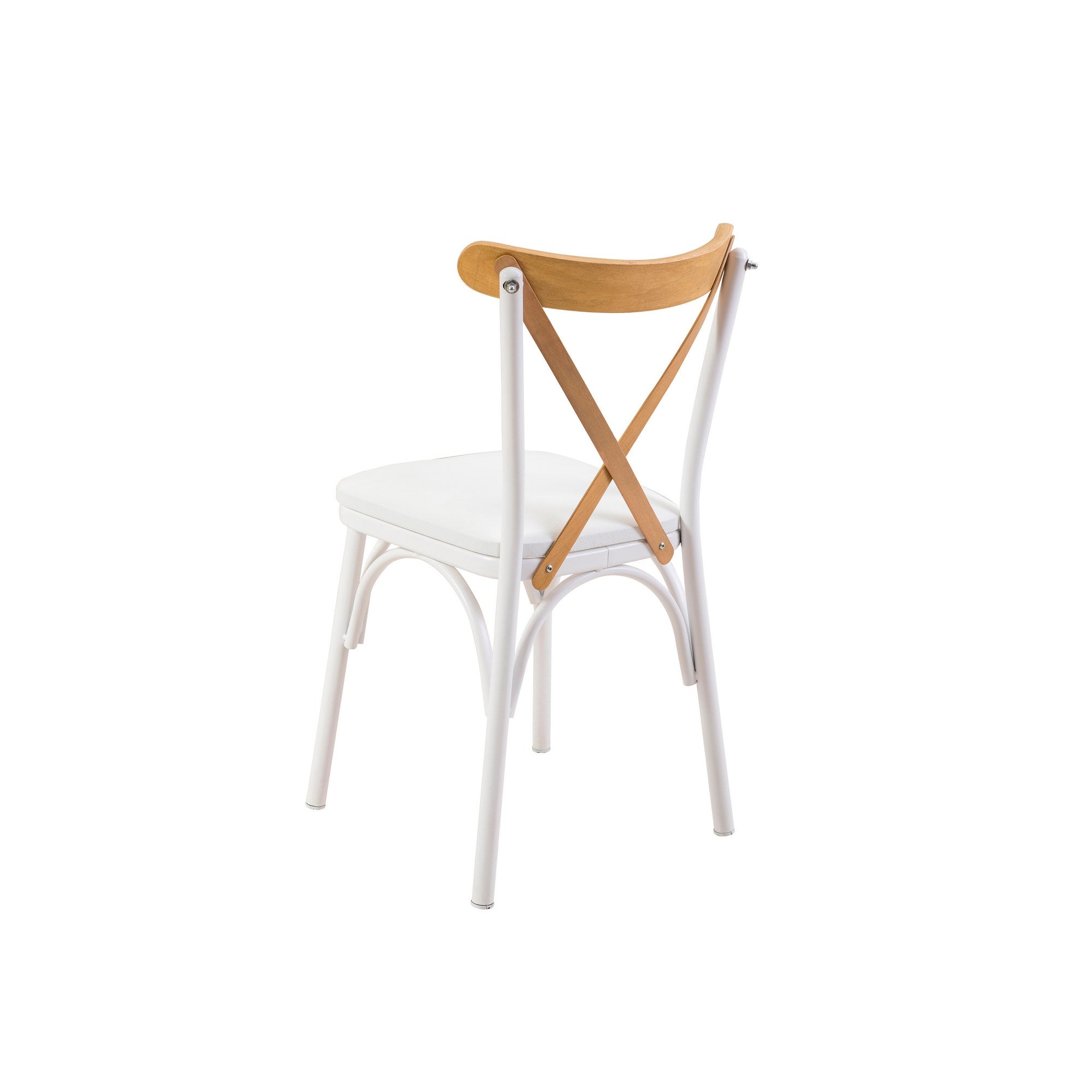 Conjunto de mesa de jantar extensível e cadeiras (5 peças), branco, 120-153 x 75 x 77 cm | Cadeiras 100% revestidas em melamina, couro sintético, pernas elegantes em madeira de faia