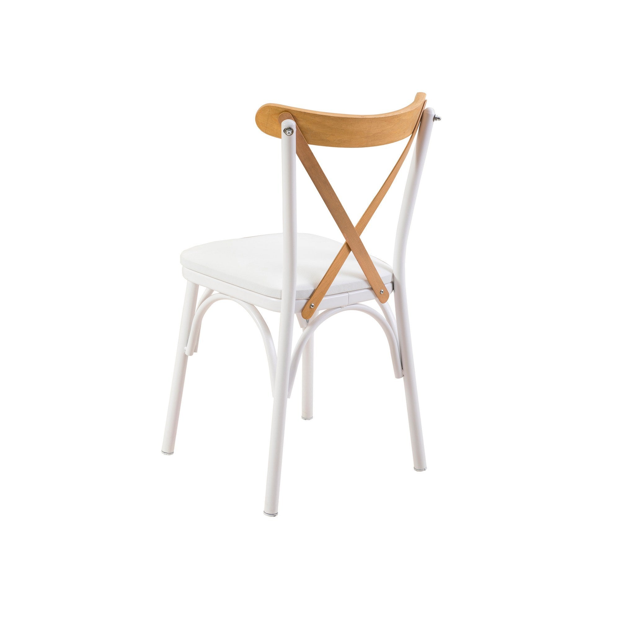 Conjunto de mesa de jantar extensível e cadeiras (4 peças), branco, 120-153 x 75 x 77 cm | 100% revestido em melamina, tecido couro sintético, pernas de madeira de faia | Elegante e funcional para espaços de jantar modernos