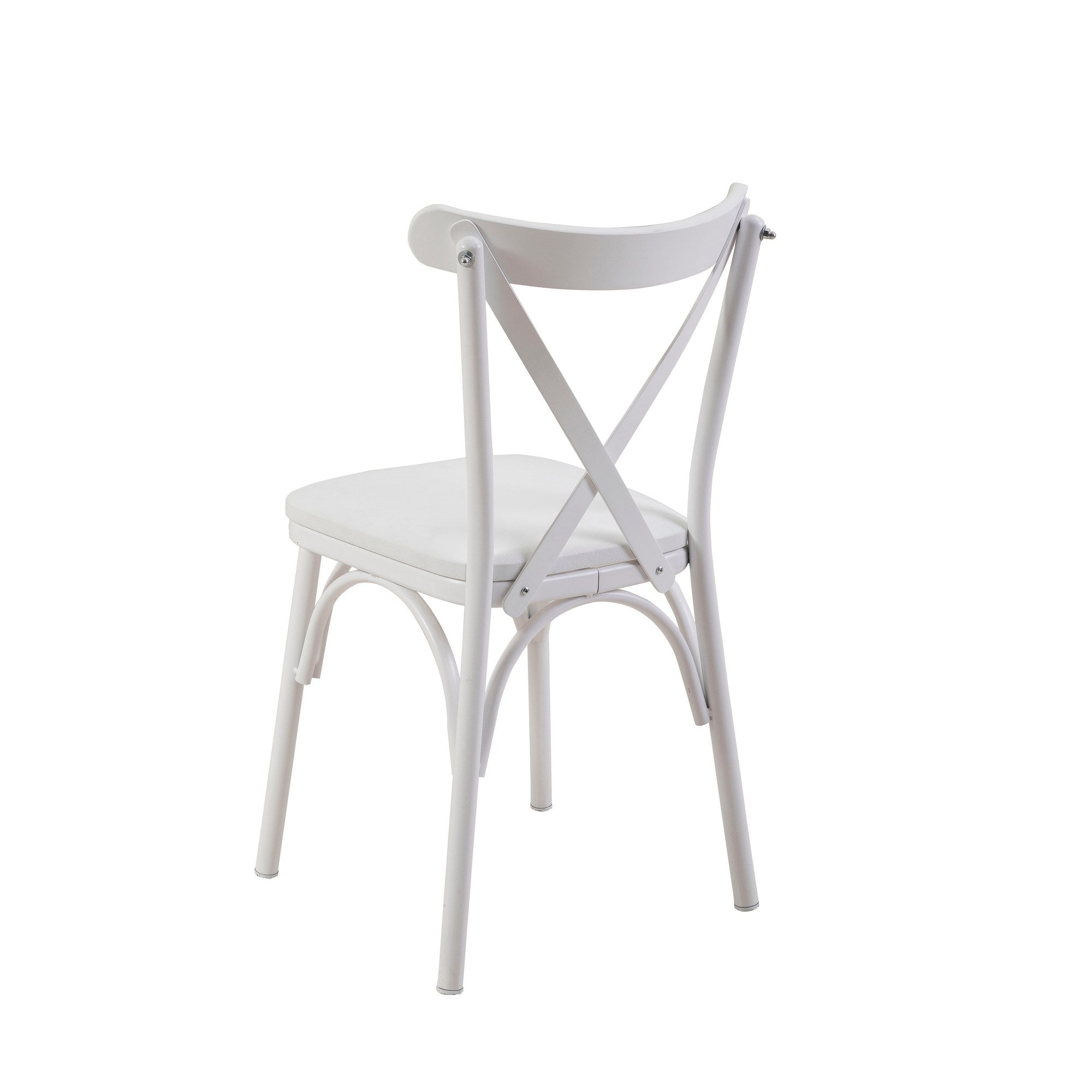 Conjunto de mesa de jantar extensível e cadeiras (4 peças), branco, 120-153 x 75 x 77 cm | Cadeiras 100% revestidas em melamina, couro sintético, pernas de madeira de faia | Elegante e funcional para refeições modernas