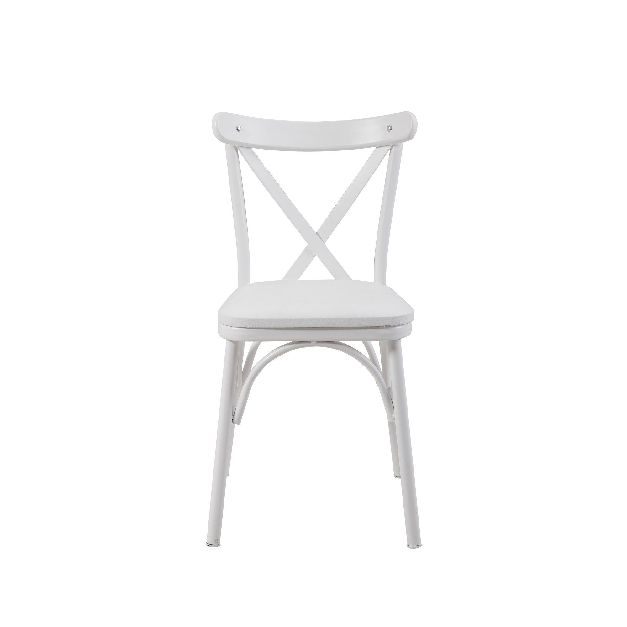 Conjunto de mesa de jantar extensível e cadeiras (4 peças), branco, 120-153 x 75 x 77 cm | Cadeiras 100% revestidas em melamina, couro sintético, pernas de madeira de faia | Elegante e funcional para refeições modernas