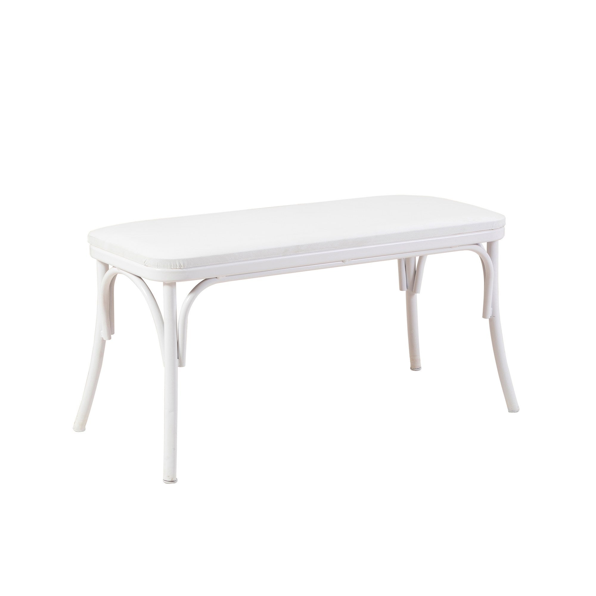 Conjunto de mesa de jantar extensível e cadeiras (6 peças), branco, 120-153 x 75 x 77 cm | Cadeiras 100% revestidas em melamina, couro sintético, pernas elegantes em madeira de faia