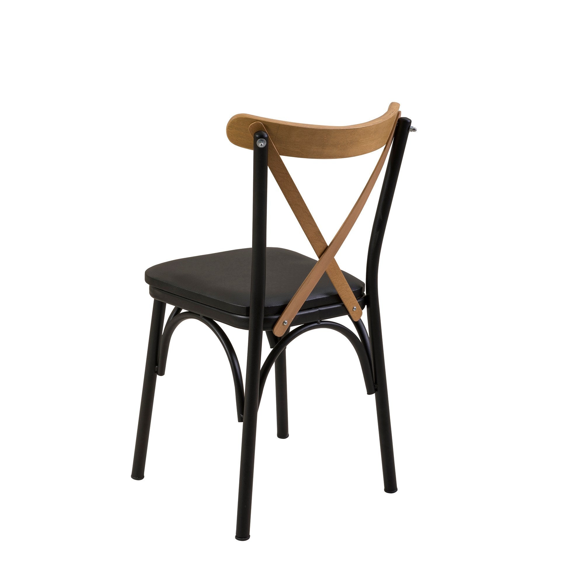 Conjunto de mesa de jantar extensível e cadeiras (6 peças), preto, 120-153 x 75 x 77 cm | 100% revestido em melamina, tecido couro sintético, pernas de madeira de faia | Elegante e funcional para refeições modernas