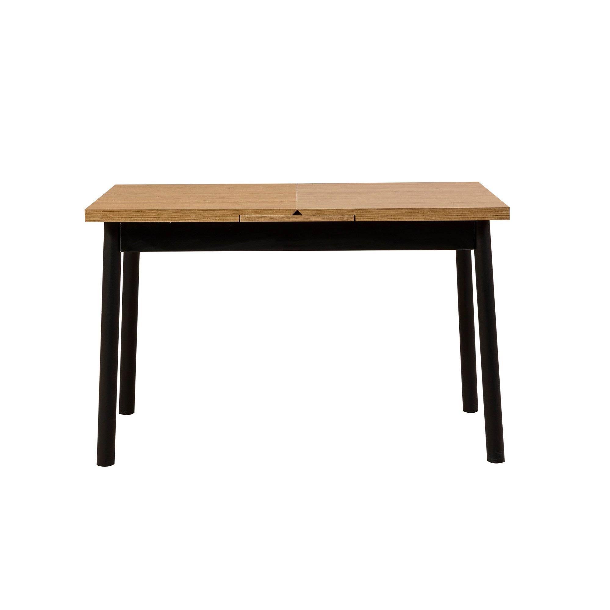 Conjunto de mesa de jantar extensível e cadeiras (4 peças), preto, 120-155 cm | Painel de partículas 100% revestido de melamina, cadeiras de couro sintético | Elegante e funcional para espaços de jantar modernos