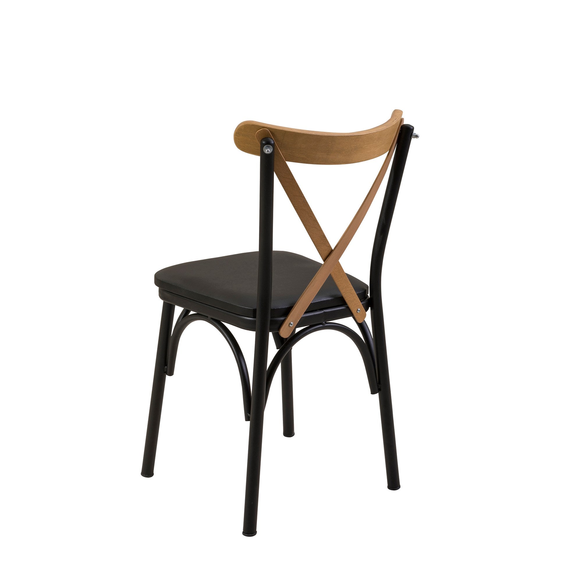 Conjunto de mesa de jantar extensível e cadeiras (4 peças), preto, 120-155 x 75 x 77 cm | 100% revestido em melamina, tecido couro sintético, pernas de madeira de faia | Elegante e funcional para refeições modernas