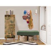 Conjunto de móveis elegantes para corredor, 100% aglomerado revestido em melamina, pernas de madeira | Sapateira (50x135x38 cm) e banco (105x50x40 cm) | Design elegante e ecológico da Sonomo