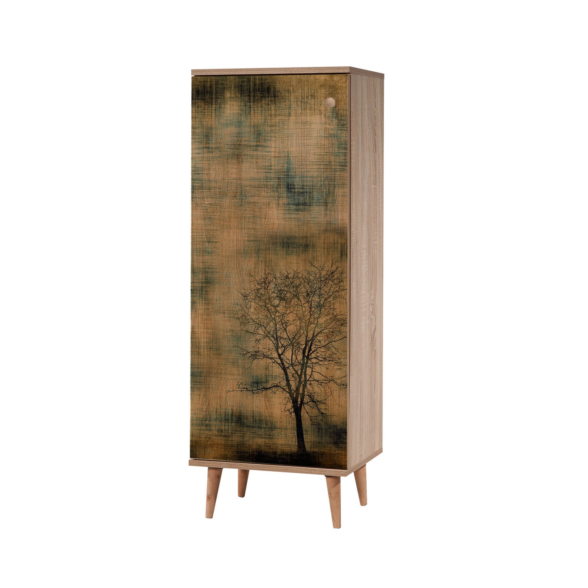 Conjunto de móveis elegantes para corredor, 100% aglomerado revestido em melamina, pernas de madeira | Sapateira (50x135x38 cm) e banco (105x50x40 cm) | Design elegante e ecológico da Sonomo