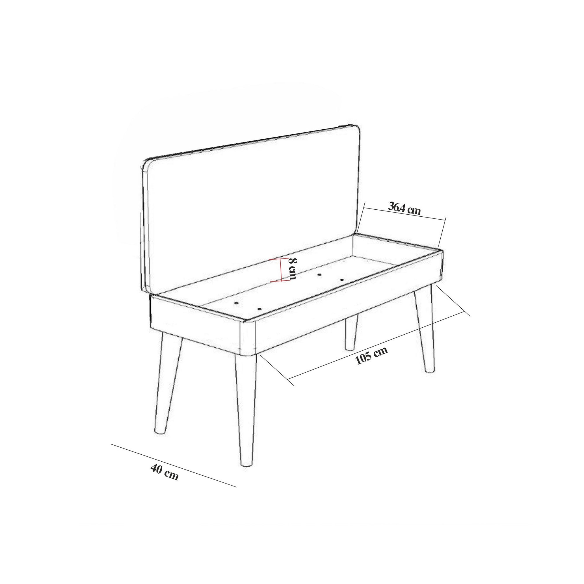 Conjunto de móveis elegantes para corredor, 100% aglomerado revestido em melamina, pernas de madeira | Sapateira (50x135x38 cm) e banco (105x50x40 cm) | Design elegante e ecológico da Sonomo