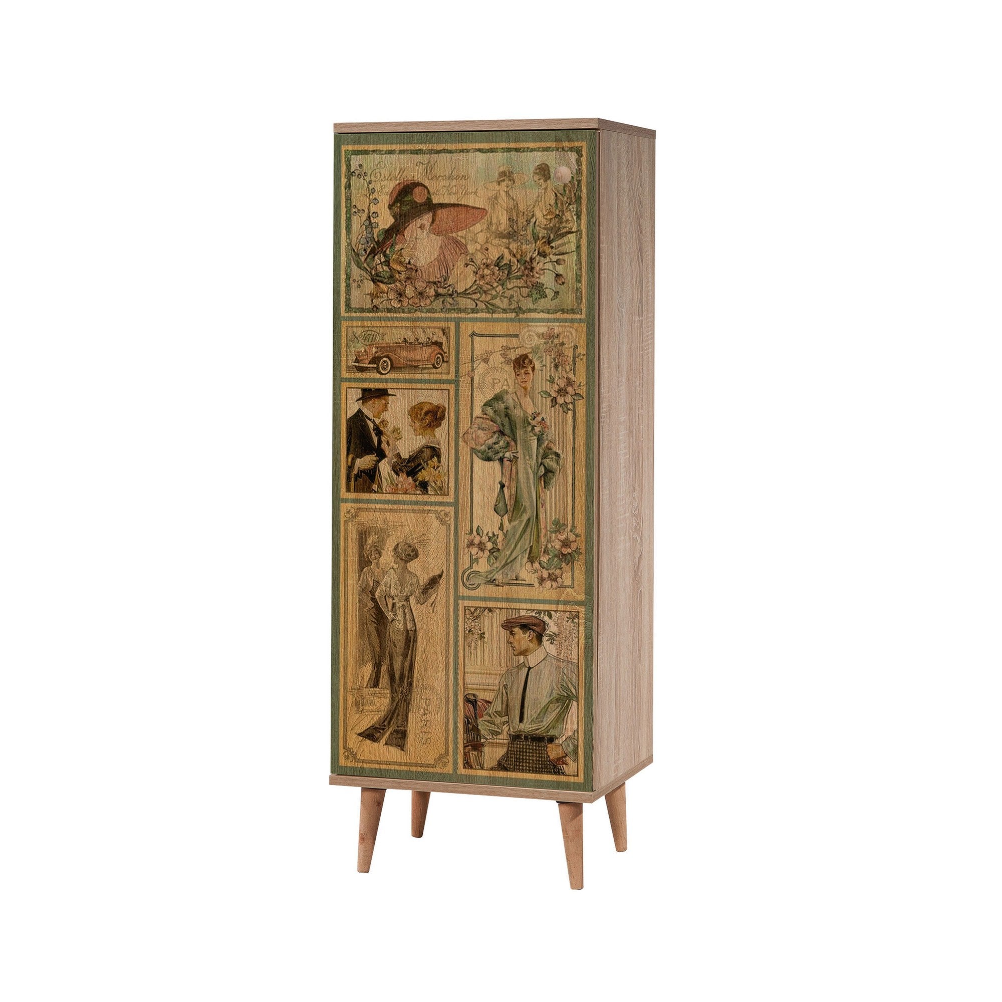 Conjunto de móveis elegantes para corredor, 100% aglomerado revestido em melamina, pernas de madeira | Sapateira (50x135x38 cm) e banco (105x50x40 cm) | Design elegante e ecológico da Sonomo