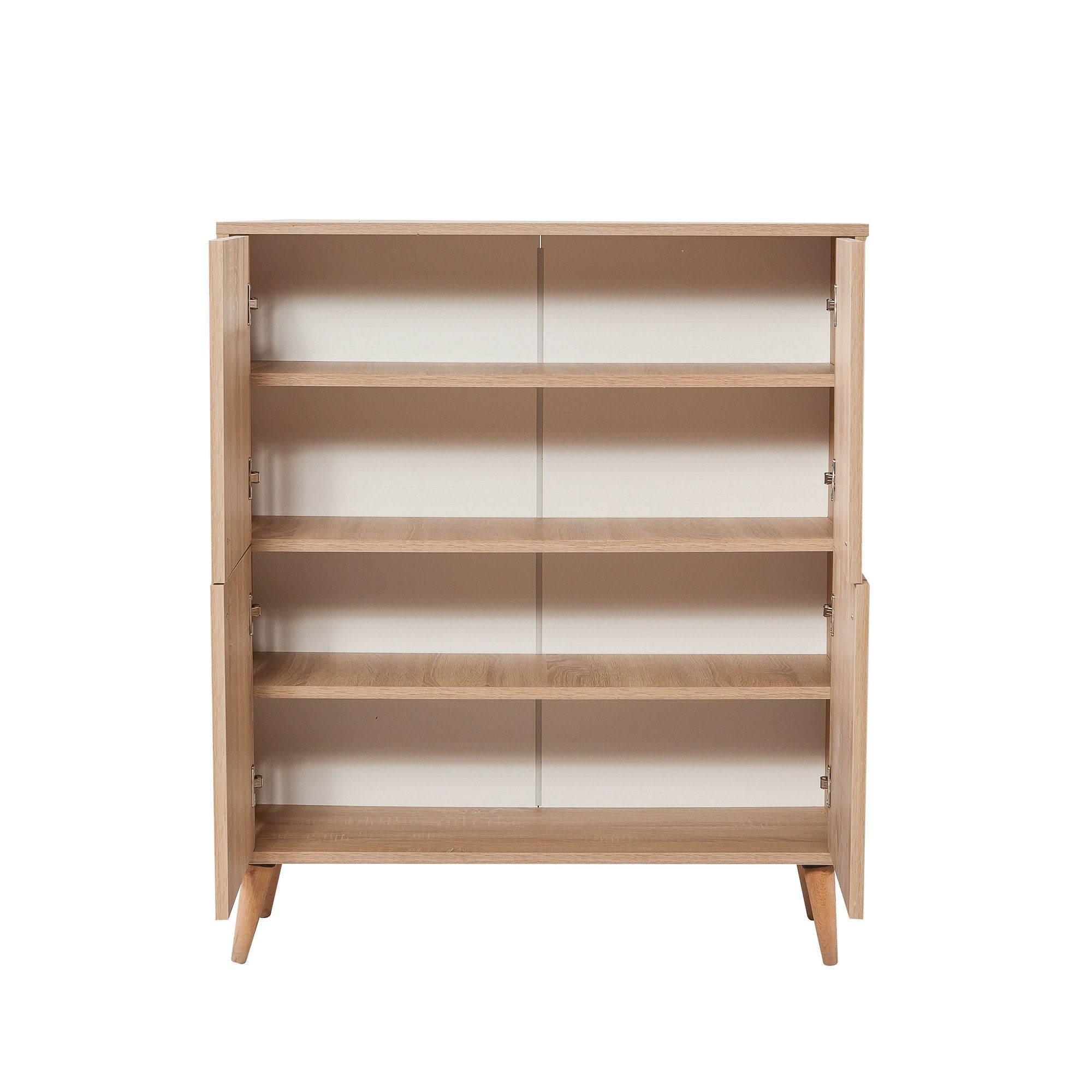 Conjunto de móveis elegantes para corredor, 100% aglomerado revestido em melamina, pernas de madeira, sapateira e banco, Sonomo e verde, perfeito para decoração de entrada