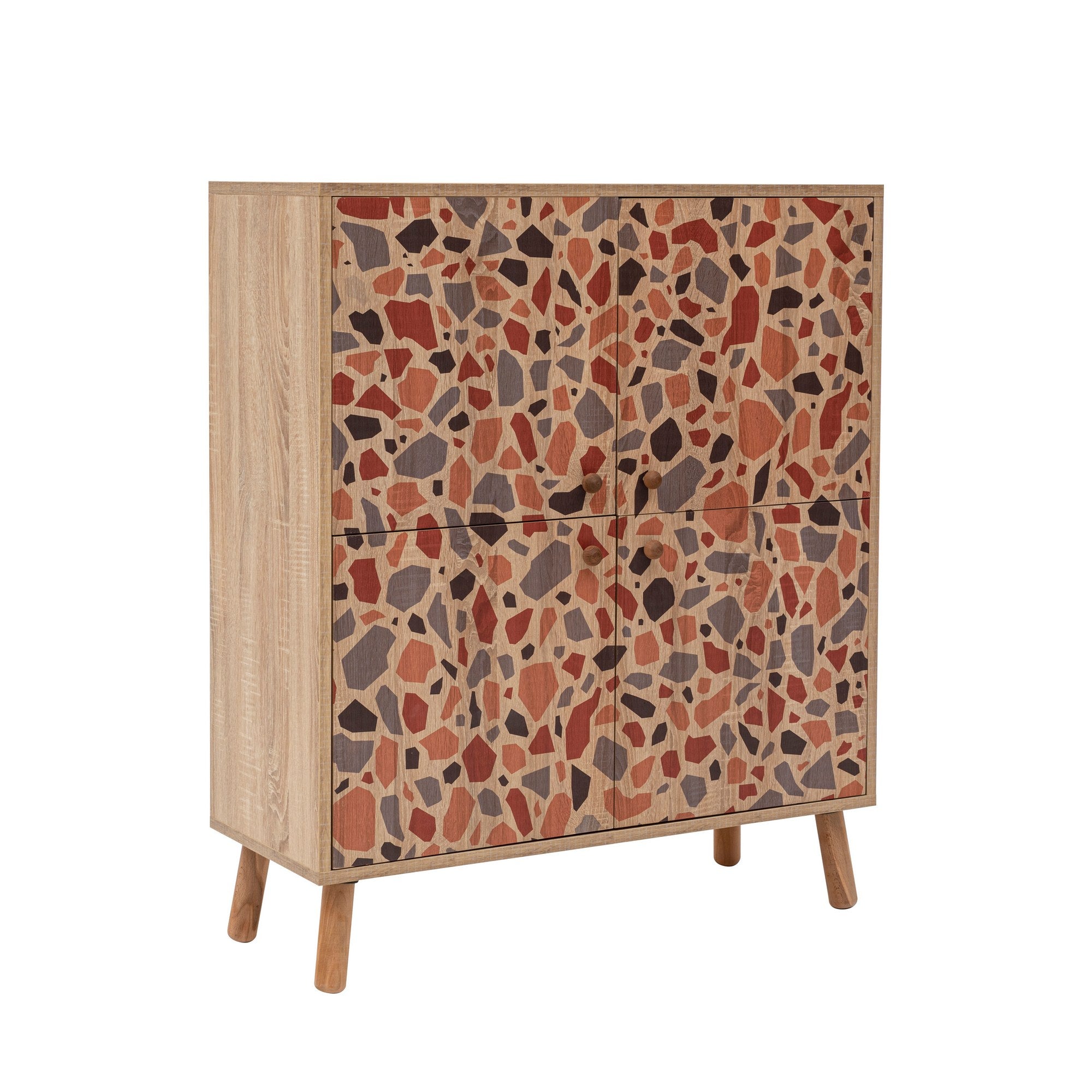 Conjunto de móveis elegantes para corredor, 100% aglomerado revestido em melamina, pernas de madeira, sapateira e banco, Sonomo e verde, perfeito para decoração de entrada
