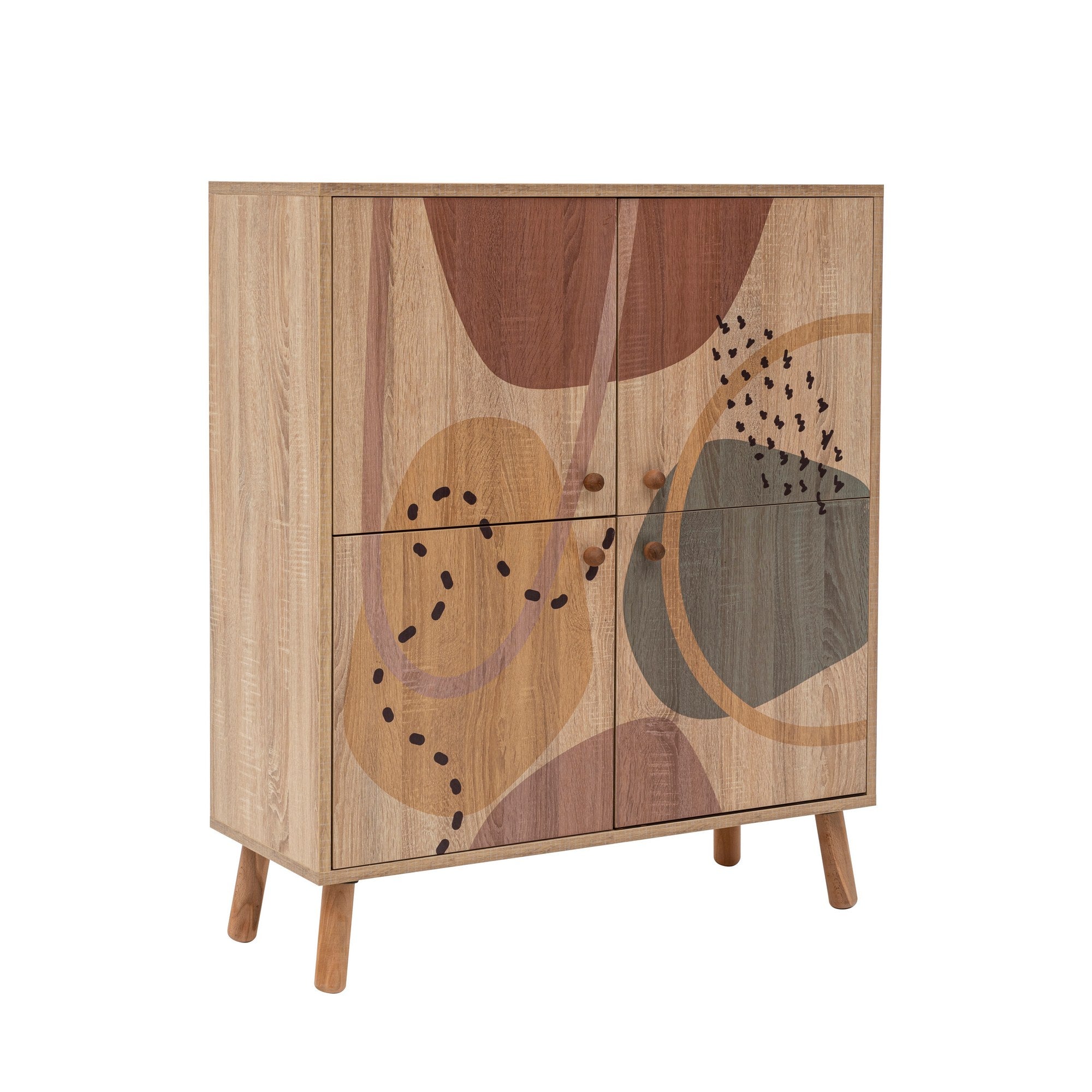 Conjunto elegante de móveis para corredor, 100% revestido em melamina, pernas de madeira, sapateira e banco de veludo, cores Sonomo e pedra | Perfeito para organização de entrada