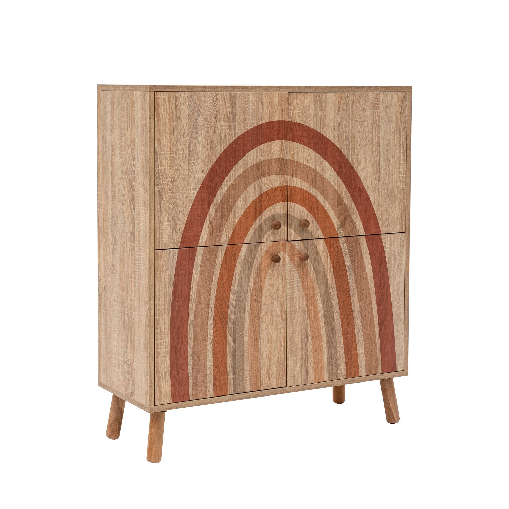 Conjunto elegante de móveis para corredor, 100% revestido em melamina, pernas de madeira, sapateira e banco de veludo, cores Sonomo e pedra | Perfeito para organização de entrada