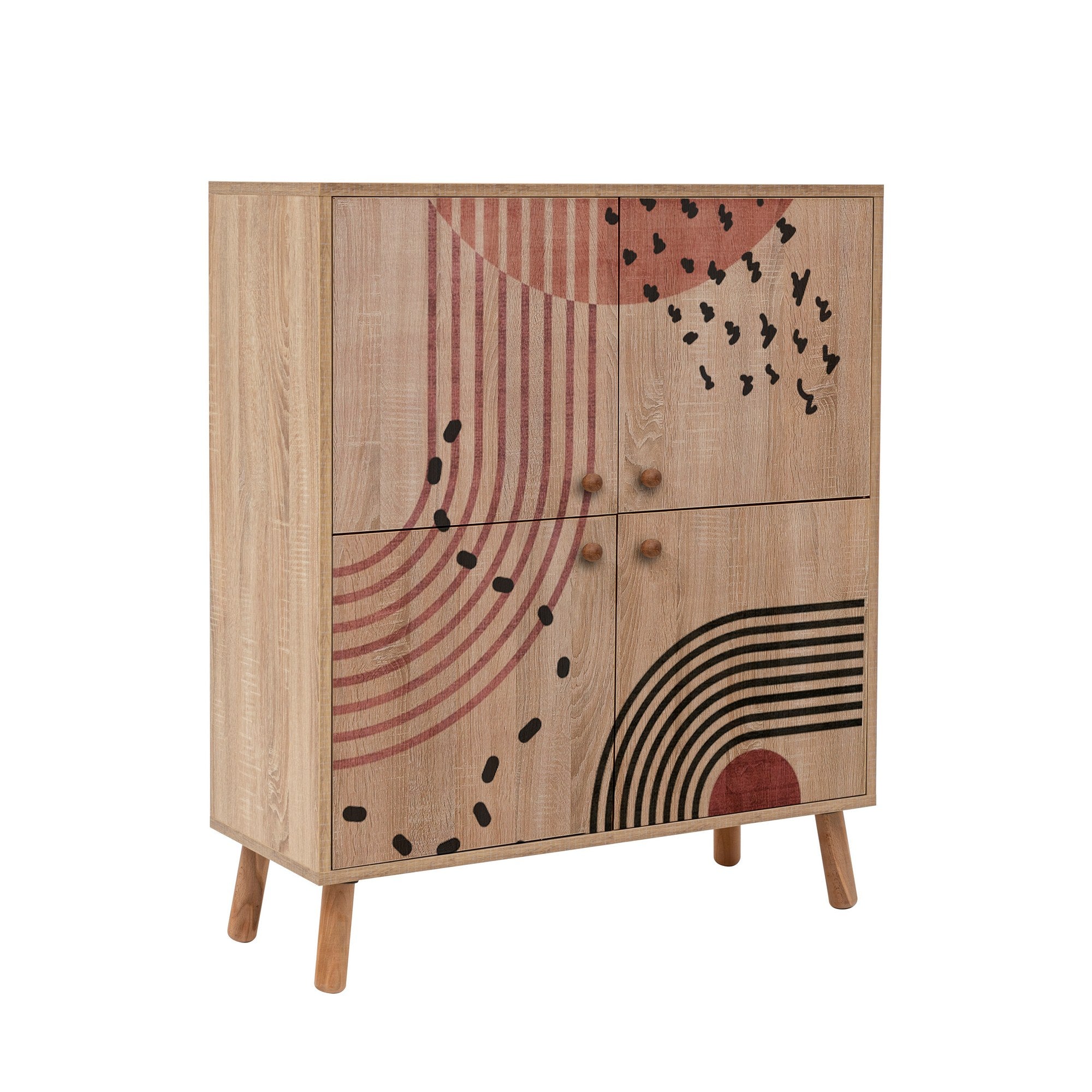Conjunto elegante de móveis para corredor, 100% revestido em melamina, pernas de madeira, sapateira e banco de veludo, cores Sonomo e pedra | Perfeito para organização de entrada