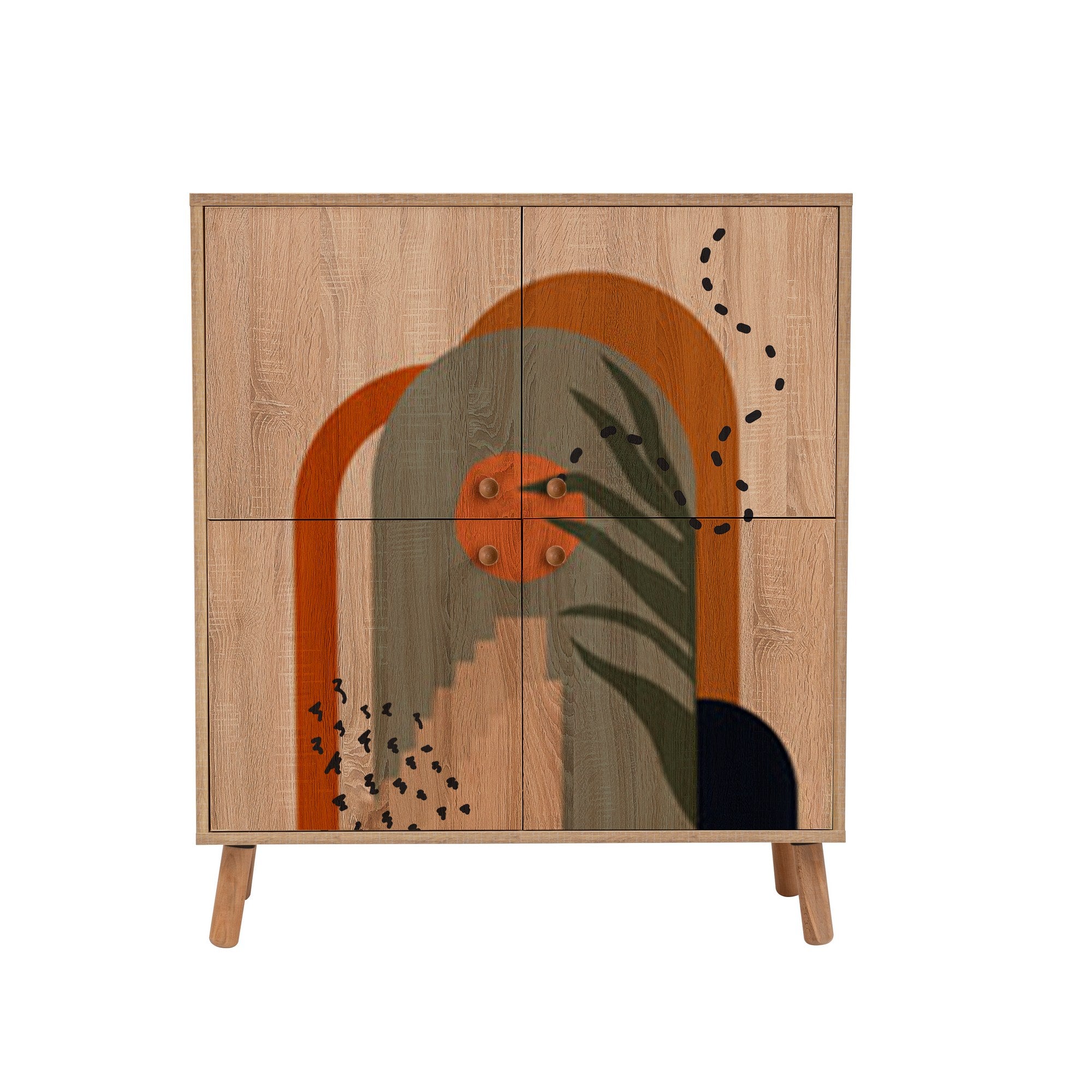 Conjunto elegante de móveis para corredor, 100% revestido em melamina, pernas de madeira, sapateira e banco de veludo, cores Sonomo e pedra | Perfeito para organização de entrada