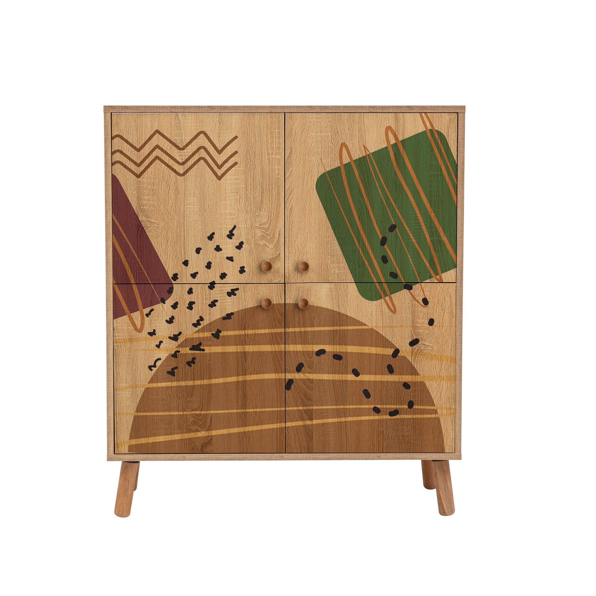Conjunto elegante de móveis para corredor, 100% revestido em melamina, pernas de madeira, sapateira e banco de veludo, cores Sonomo e pedra | Perfeito para organização de entrada