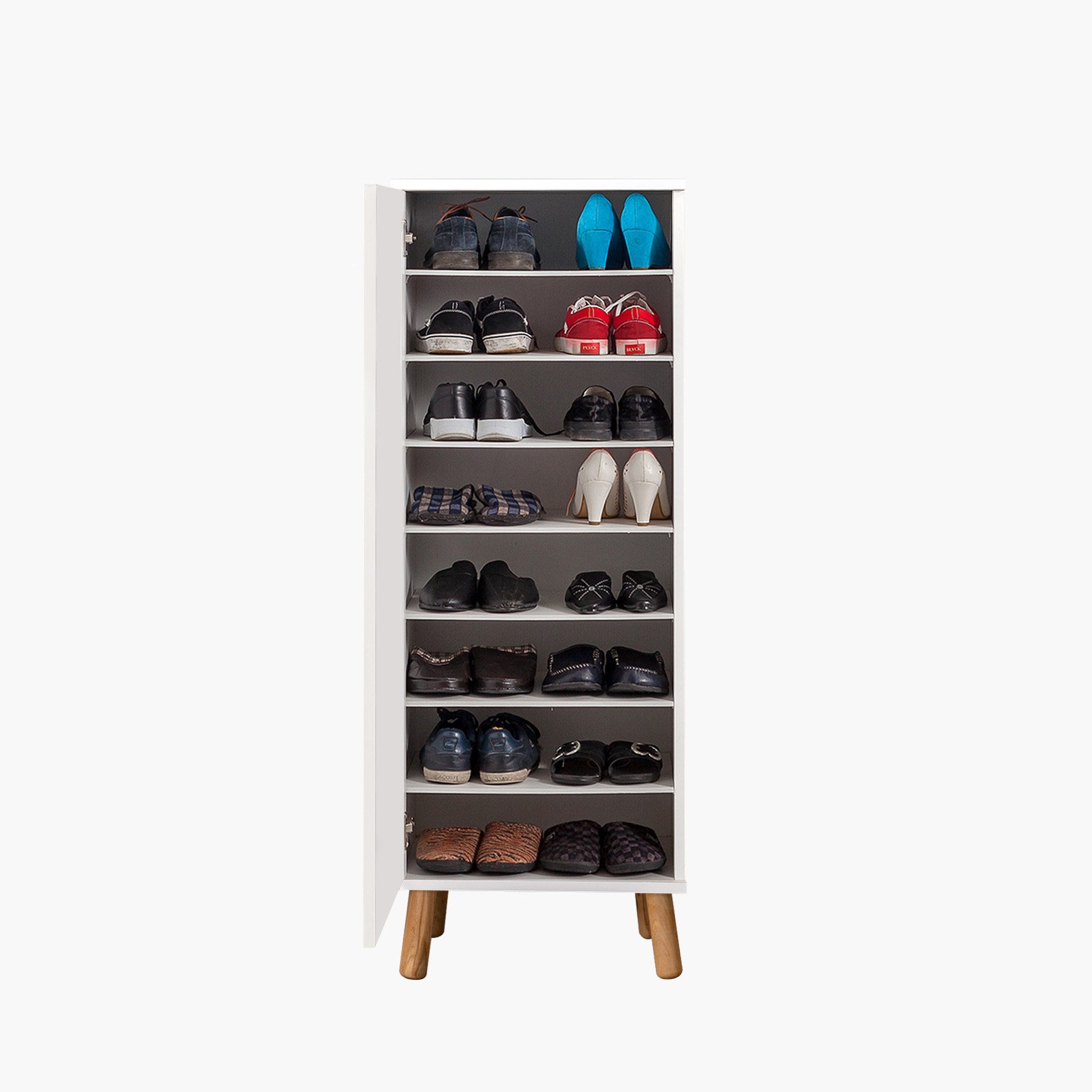 Conjunto de Móveis Elegantes para Corredor, Branco e Verde-Mar, 100% Melamina, 18mm de Espessura | Sapateira (50x135x38 cm) e Banco de Veludo (105x50x40 cm)