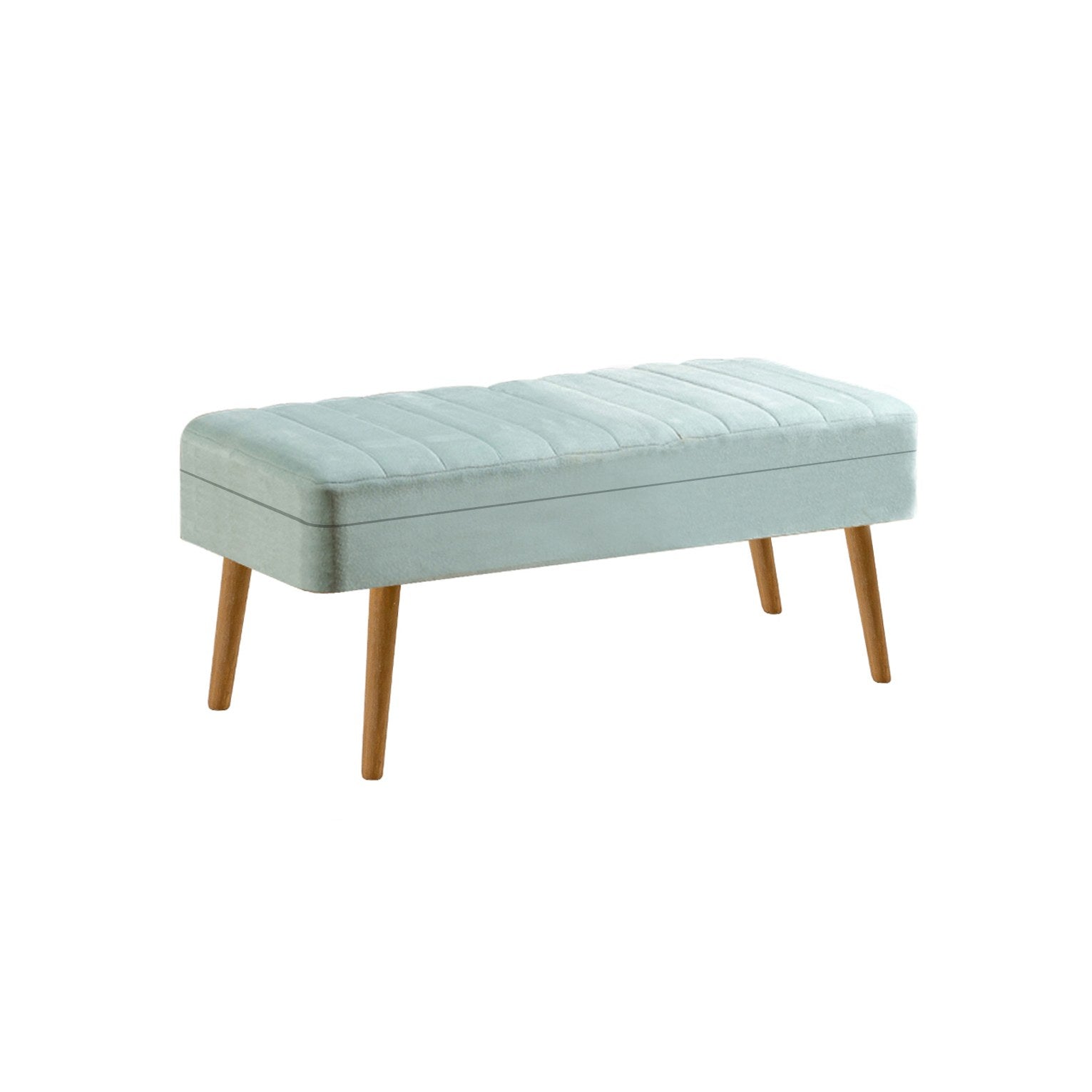 Conjunto de Móveis Elegantes para Corredor, Branco e Verde-Mar, 100% Melamina, 18mm de Espessura | Sapateira (50x135x38 cm) e Banco de Veludo (105x50x40 cm)