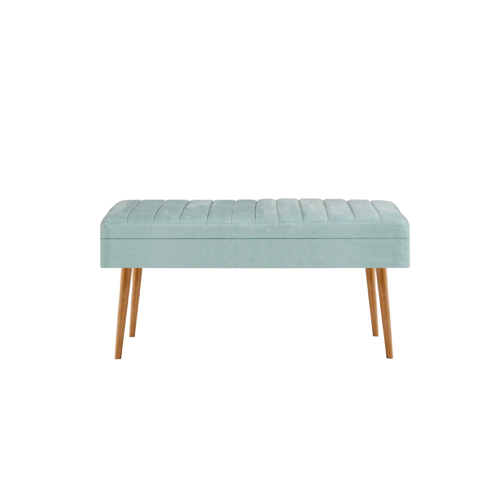 Conjunto de Móveis Elegantes para Corredor, Branco e Verde-Mar, 100% Melamina, 18mm de Espessura | Sapateira (50x135x38 cm) e Banco de Veludo (105x50x40 cm)