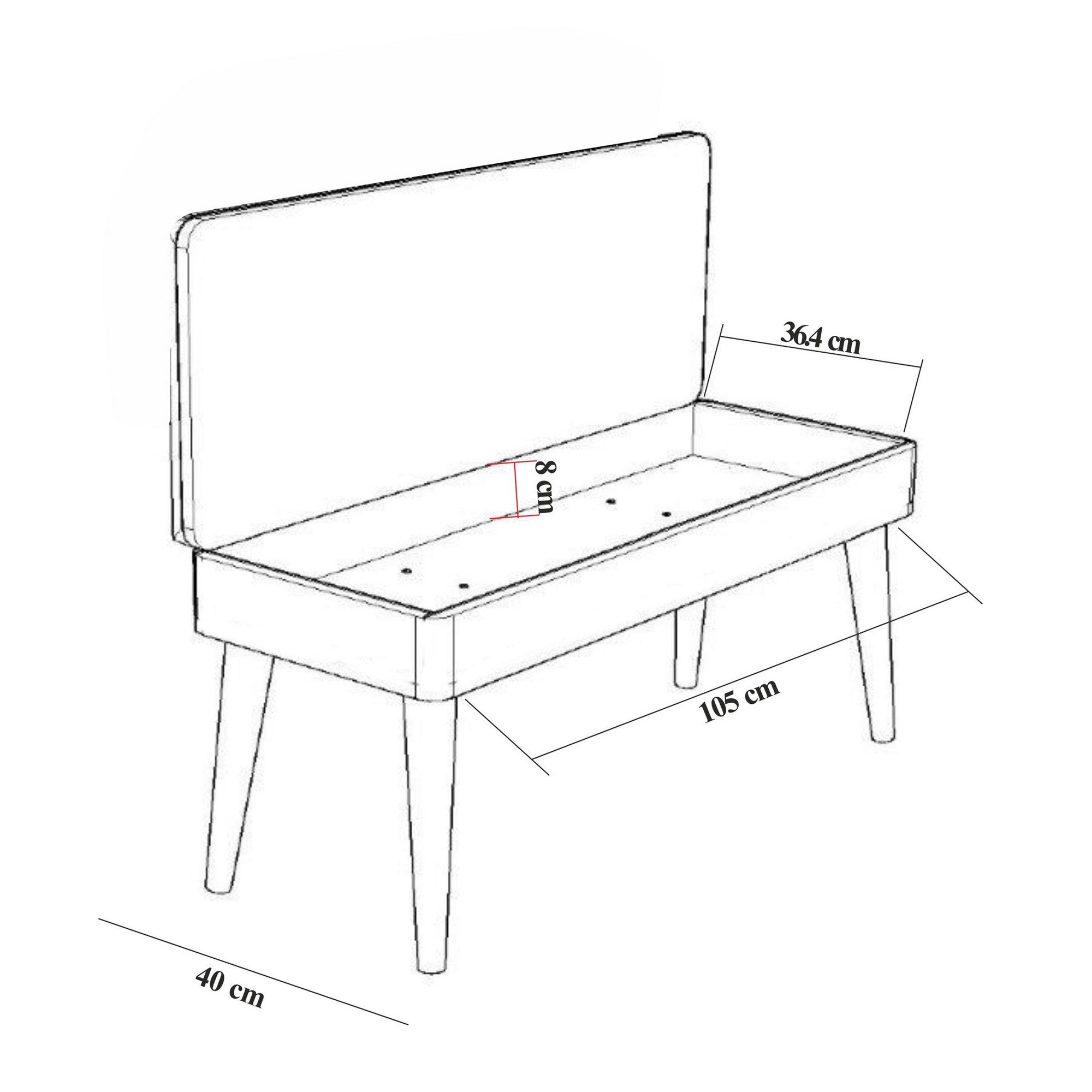 Conjunto de móveis elegantes para corredor, branco e verde, 100% revestido em melamina, 18 mm de espessura | Sapateira (50x135x38 cm) e banco (105x50x40 cm) com pés de madeira e tecido de linho