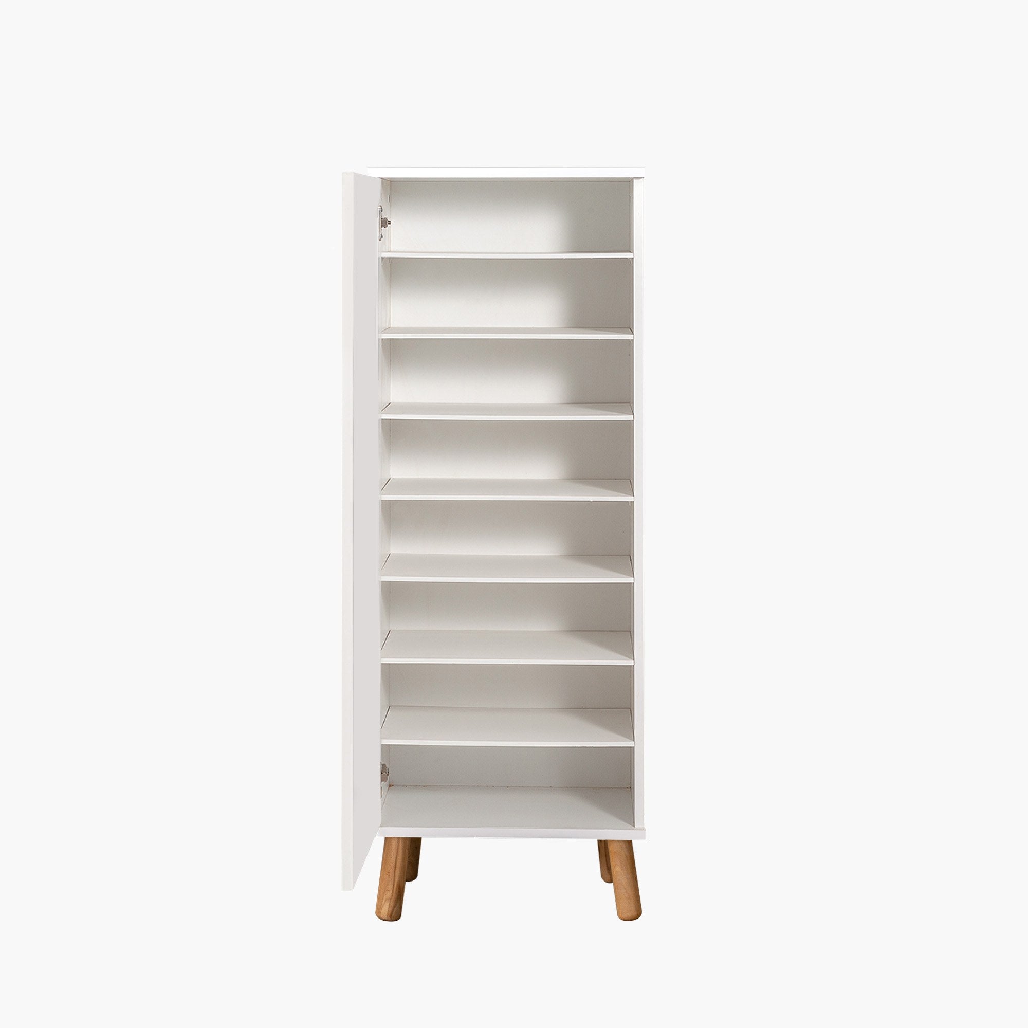 Conjunto de móveis elegantes para corredor, branco e verde, 100% revestido em melamina, 18 mm de espessura | Sapateira (50x135x38 cm) e banco (105x50x40 cm) com pés de madeira e tecido de linho