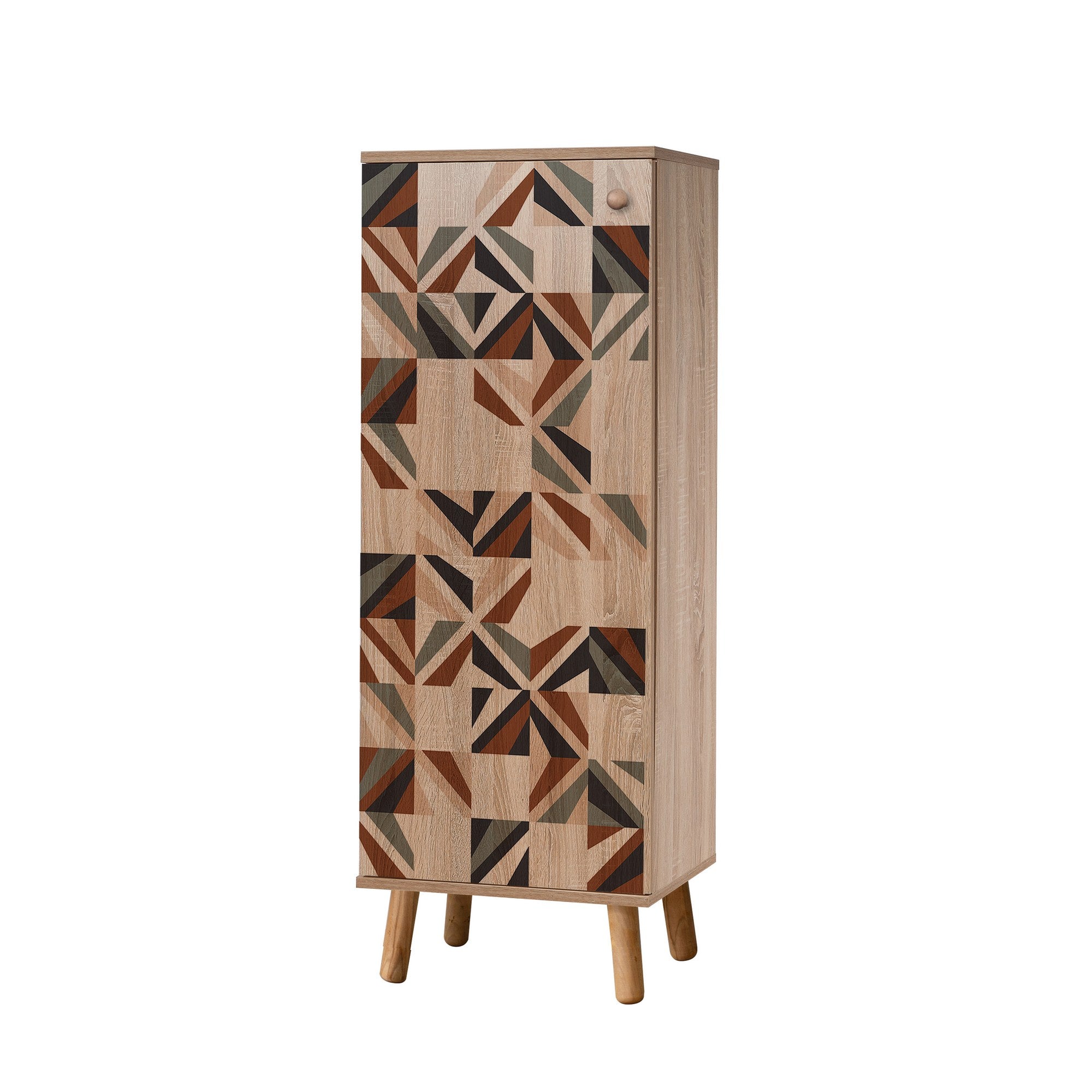 Conjunto elegante de móveis para corredor, 100% aglomerado revestido em melamina, pernas de madeira, banco e sapateira de veludo, cores Sonomo e pedra | Perfeito para entradas