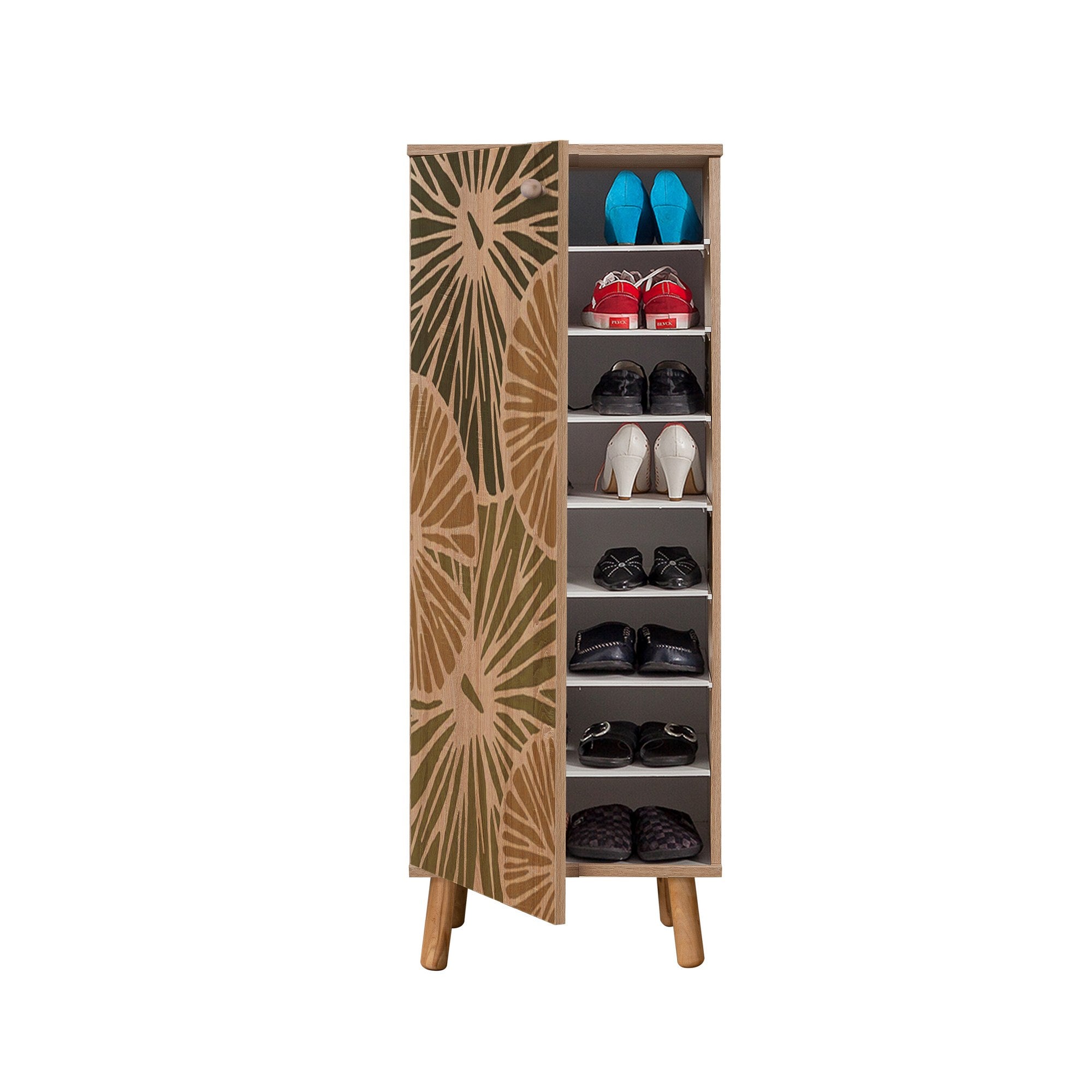 Conjunto elegante de móveis para corredor, 100% aglomerado revestido em melamina, pernas de madeira, banco e sapateira de veludo, cores Sonomo e pedra | Perfeito para entradas