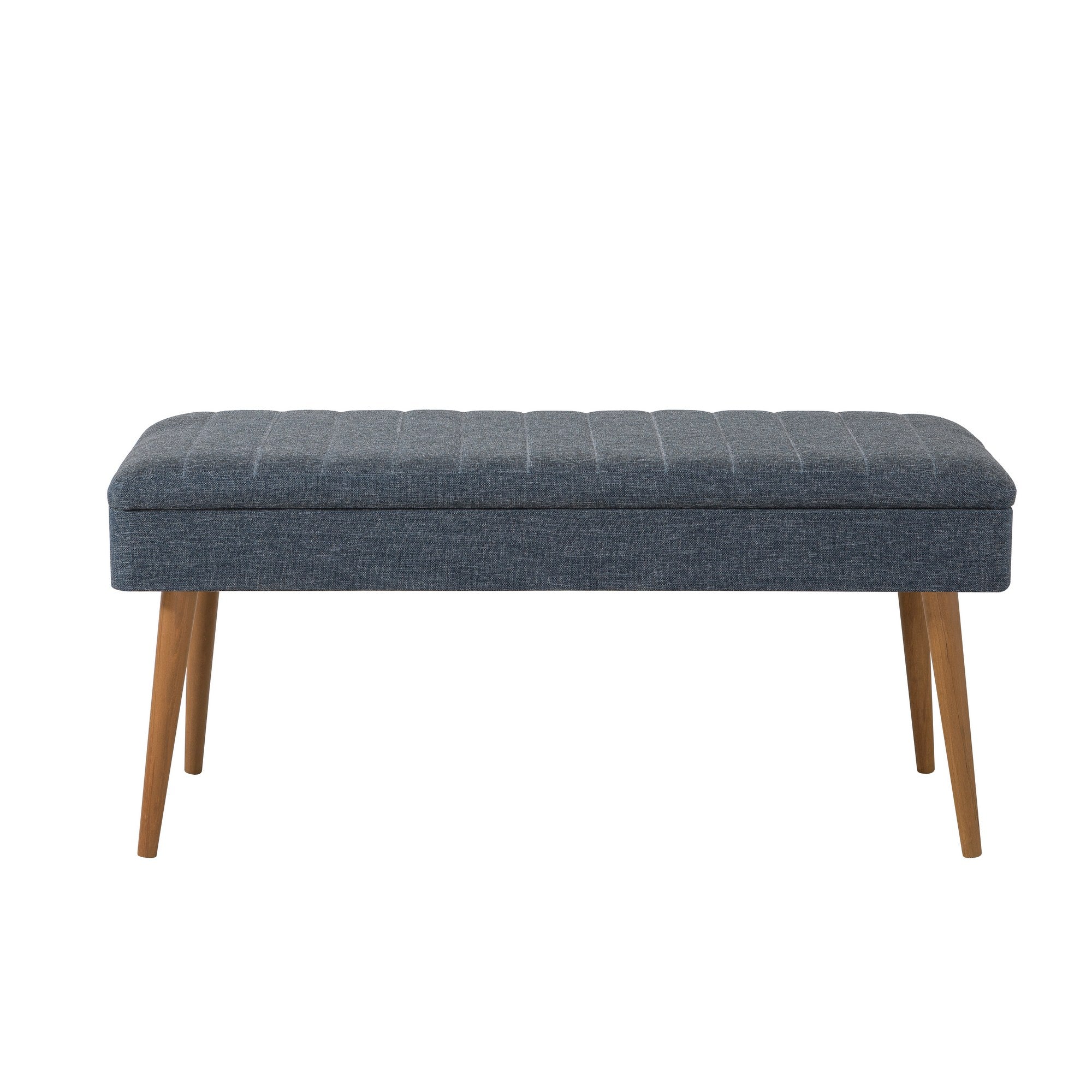 Conjunto de móveis elegantes para corredor, 100% revestido em melamina, pernas de madeira, sapateira (50x135x38 cm) e banco (105x50x40 cm), azul escuro e Sonamo, elegante e funcional