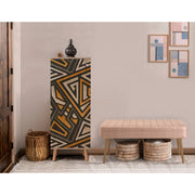 Conjunto elegante de móveis para corredor, 100% aglomerado revestido em melamina, pernas de madeira, banco e sapateira de veludo, cores Sonomo e pedra | Perfeito para entradas