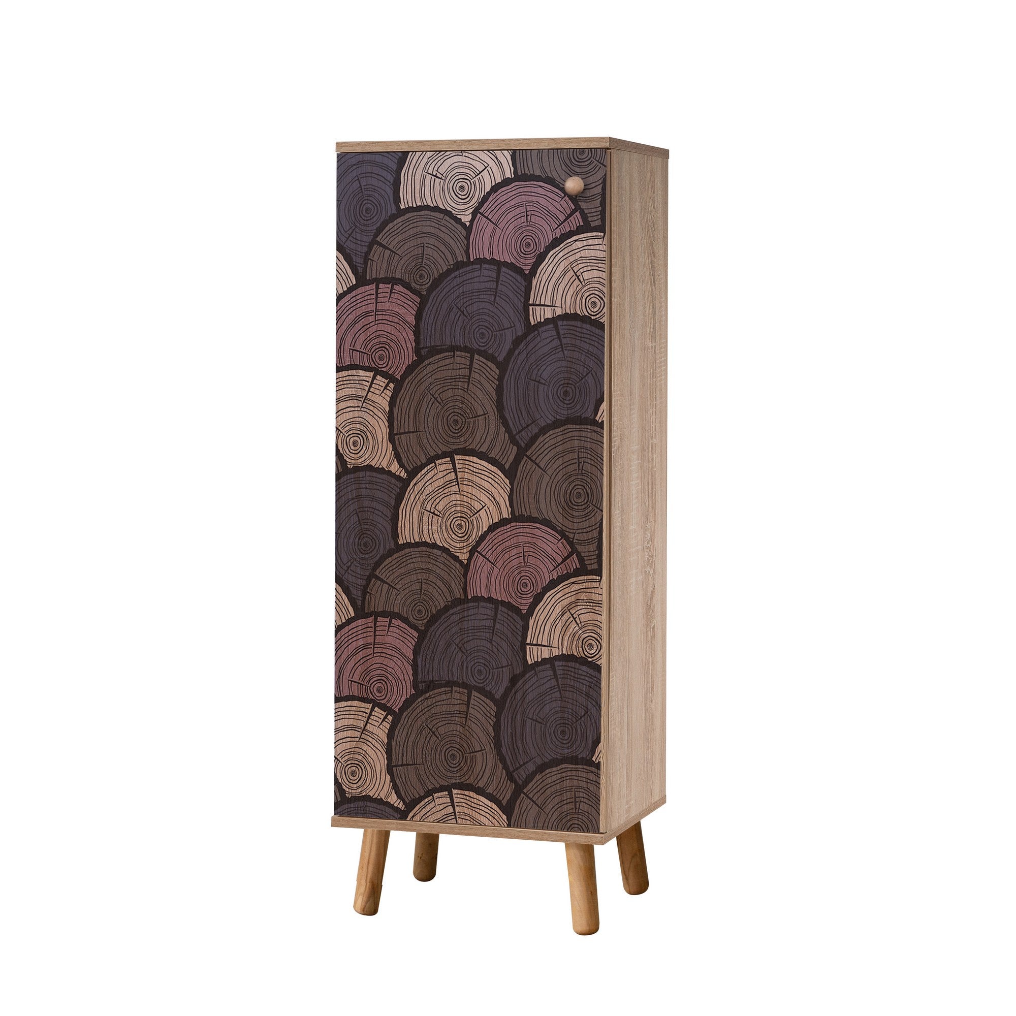 Conjunto elegante de móveis para corredor, 100% aglomerado revestido em melamina, pernas de madeira, banco e sapateira de veludo, cores Sonomo e pedra | Perfeito para entradas