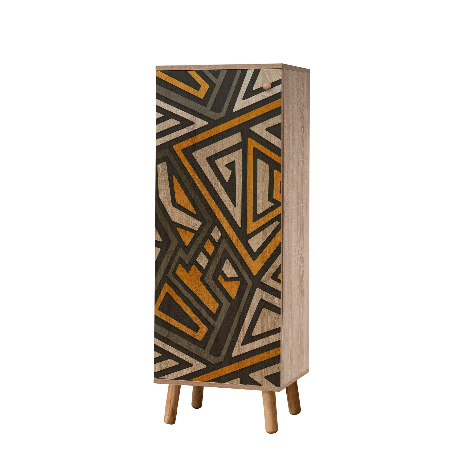 Conjunto de móveis elegantes para corredor, 100% aglomerado revestido em melamina, pernas de madeira, sapateira e banco, Sonomo/Antracite, perfeito para entrada
