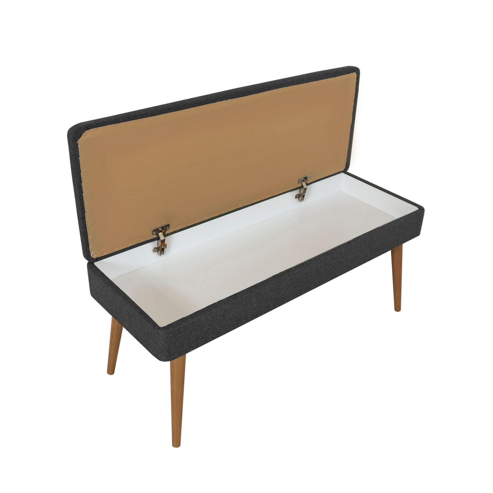 Conjunto de móveis elegantes para corredor, 100% aglomerado revestido em melamina, pernas de madeira, sapateira e banco, Sonomo/Antracite, perfeito para entrada
