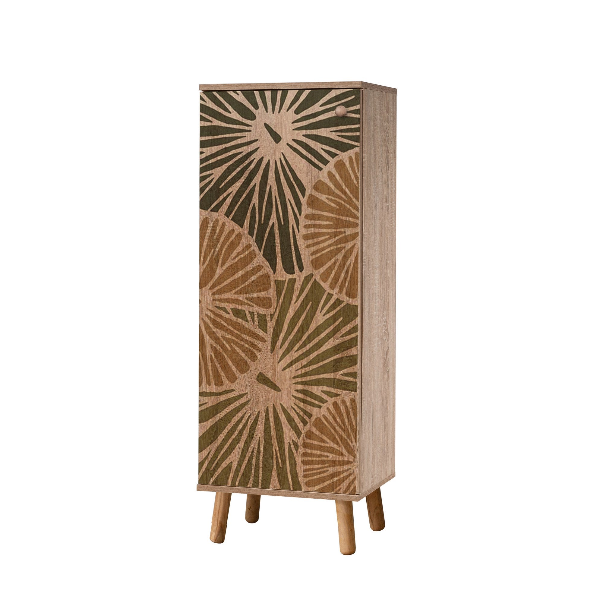 Conjunto de móveis elegantes para corredor, 100% aglomerado revestido em melamina, pernas de madeira | Sapateira (50x135x38 cm) e banco (105x50x40 cm) | Design elegante e ecológico da Sonomo