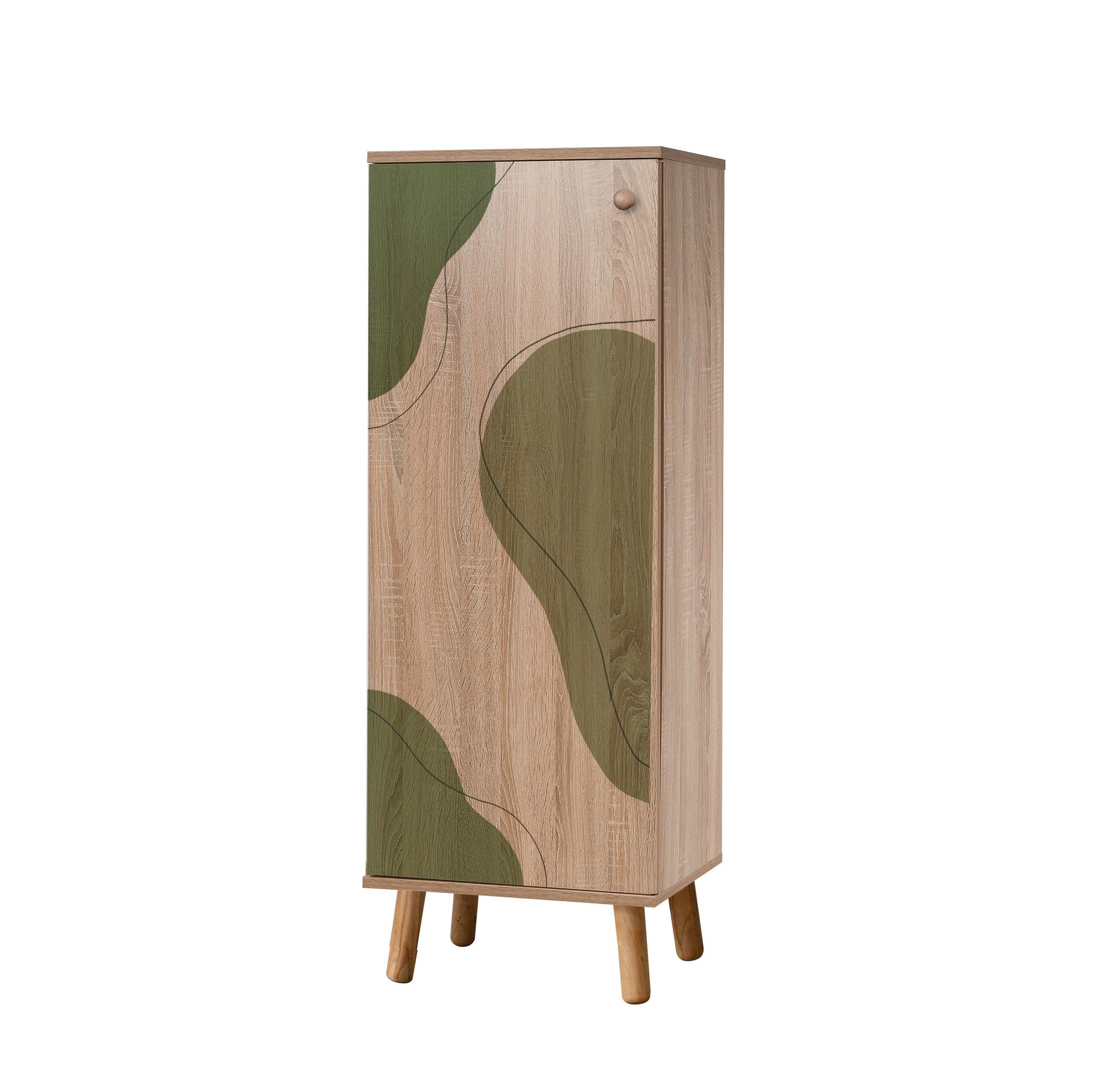 Conjunto de móveis elegantes para corredor, 100% aglomerado revestido em melamina, pernas de madeira | Sapateira (50x135x38 cm) e banco (105x50x40 cm) | Design elegante e ecológico da Sonomo