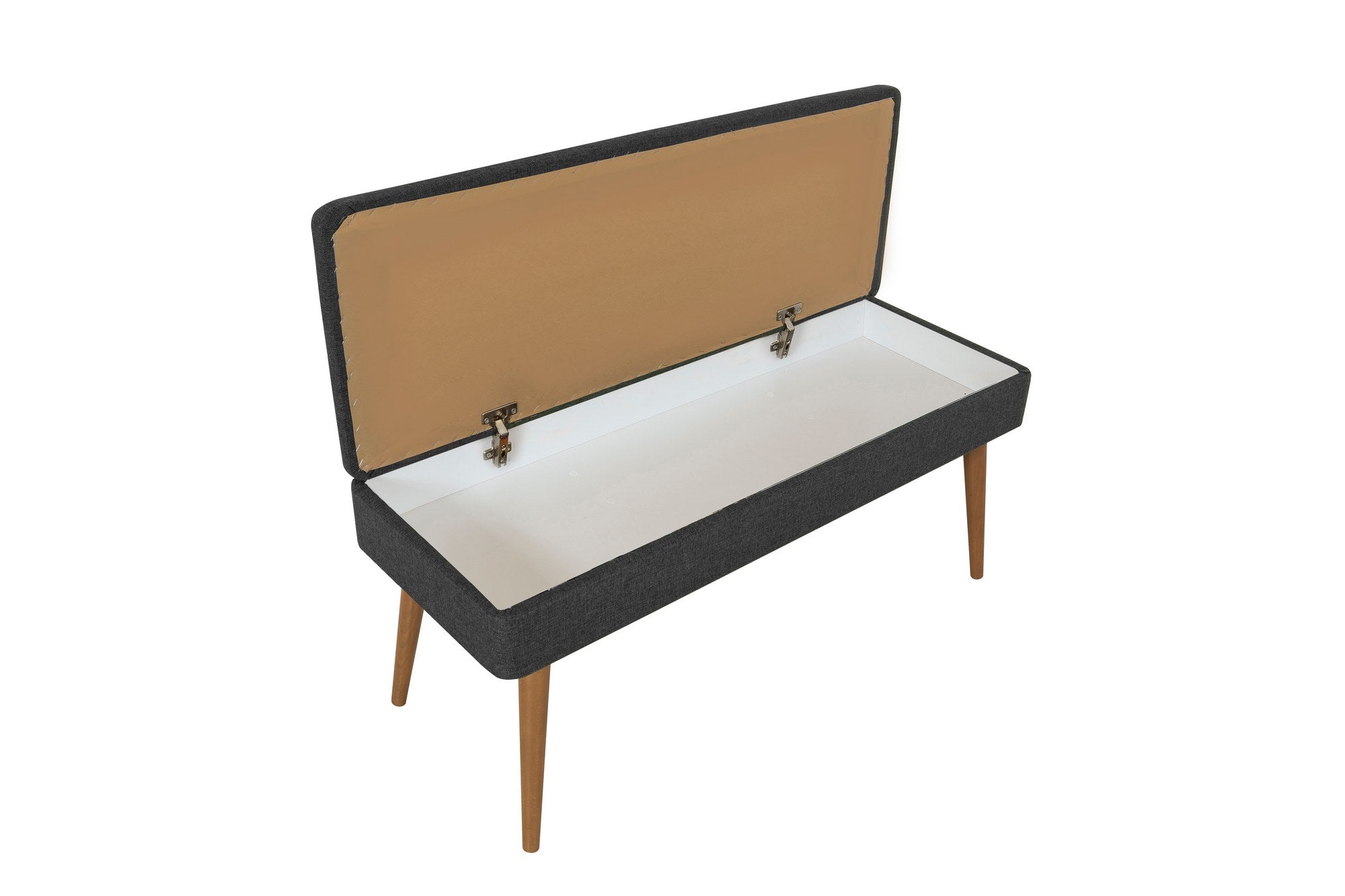 Conjunto de móveis elegantes para corredor, 100% aglomerado revestido em melamina, pernas de madeira, sapateira e banco, Sonomo/Antracite, perfeito para entrada