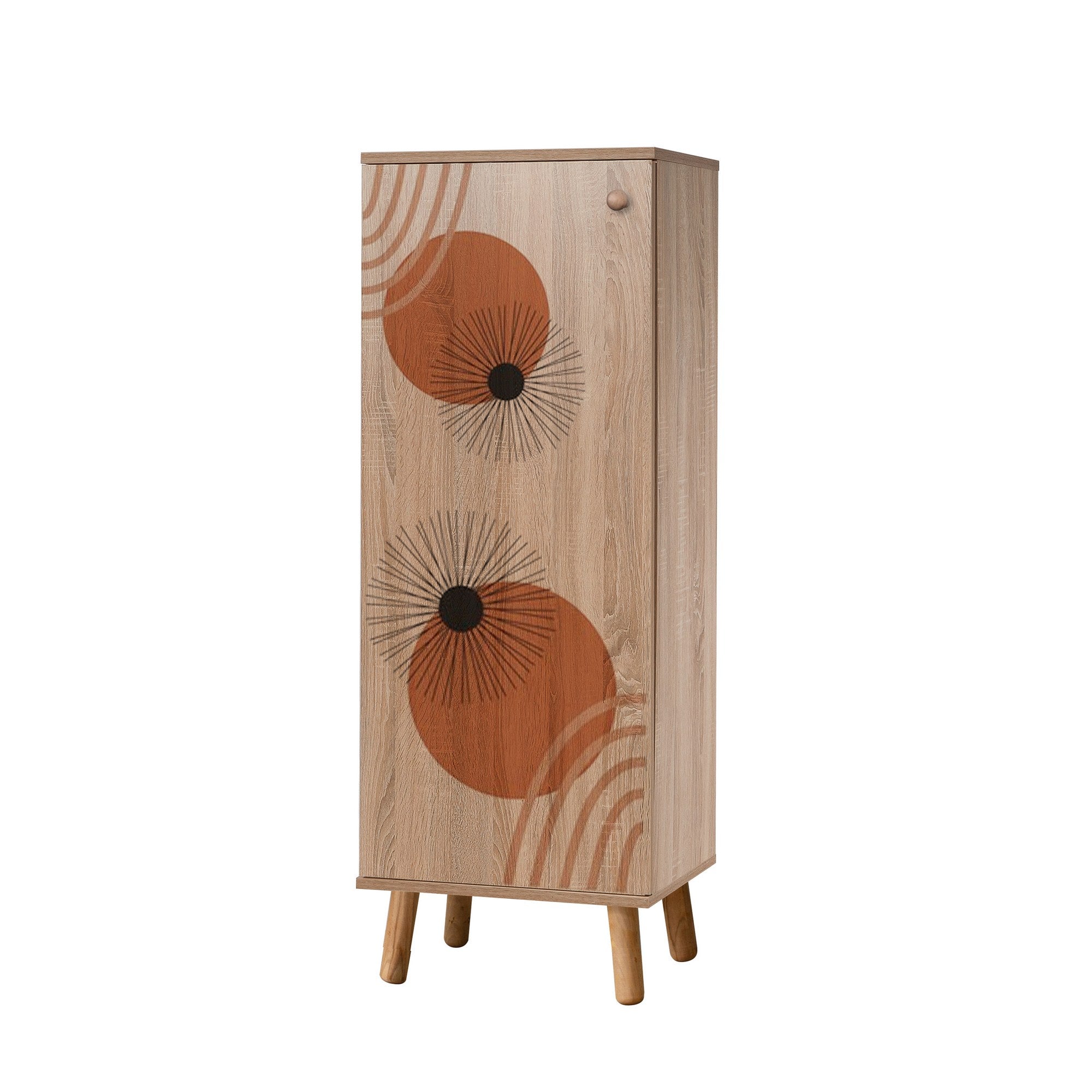 Conjunto elegante de móveis para corredor, 100% aglomerado revestido em melamina, pernas de madeira, banco e sapateira de veludo, cores Sonomo e pedra | Perfeito para entradas