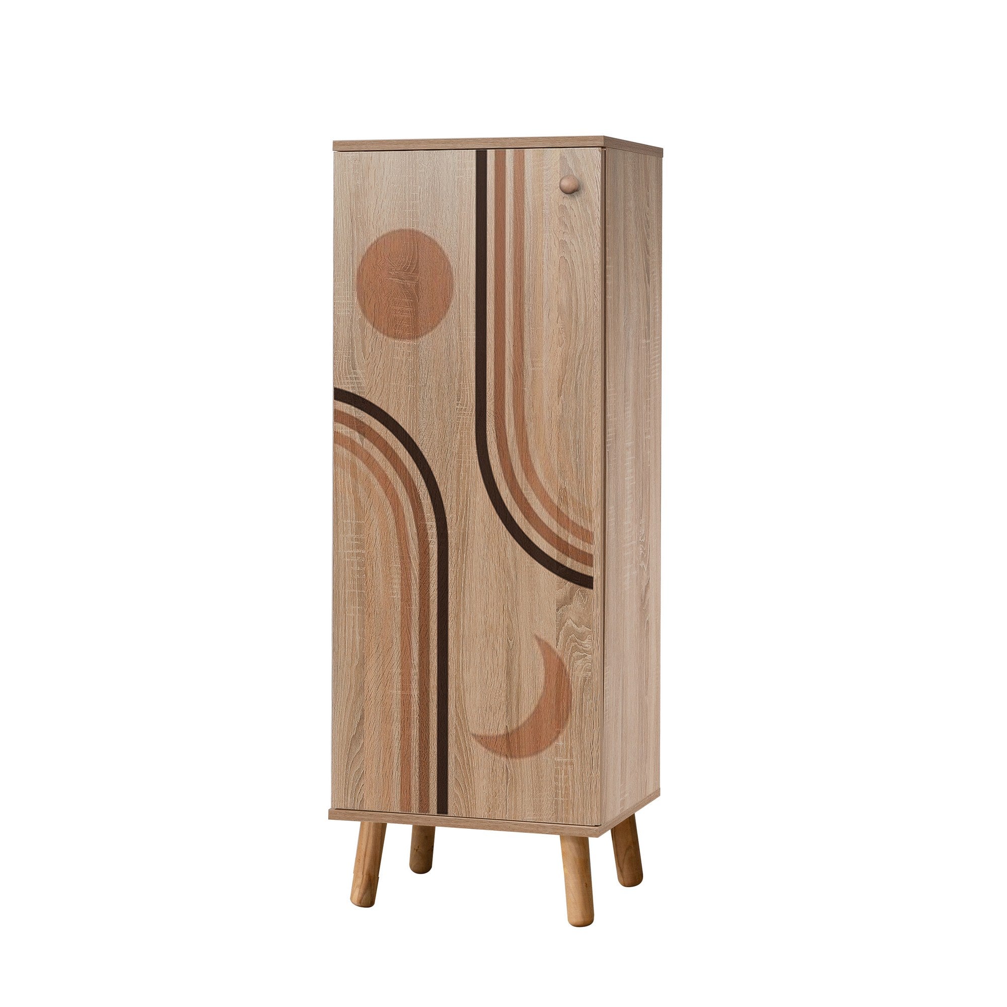 Conjunto elegante de móveis para corredor, 100% aglomerado revestido em melamina, pernas de madeira, banco e sapateira de veludo, cores Sonomo e pedra | Perfeito para entradas