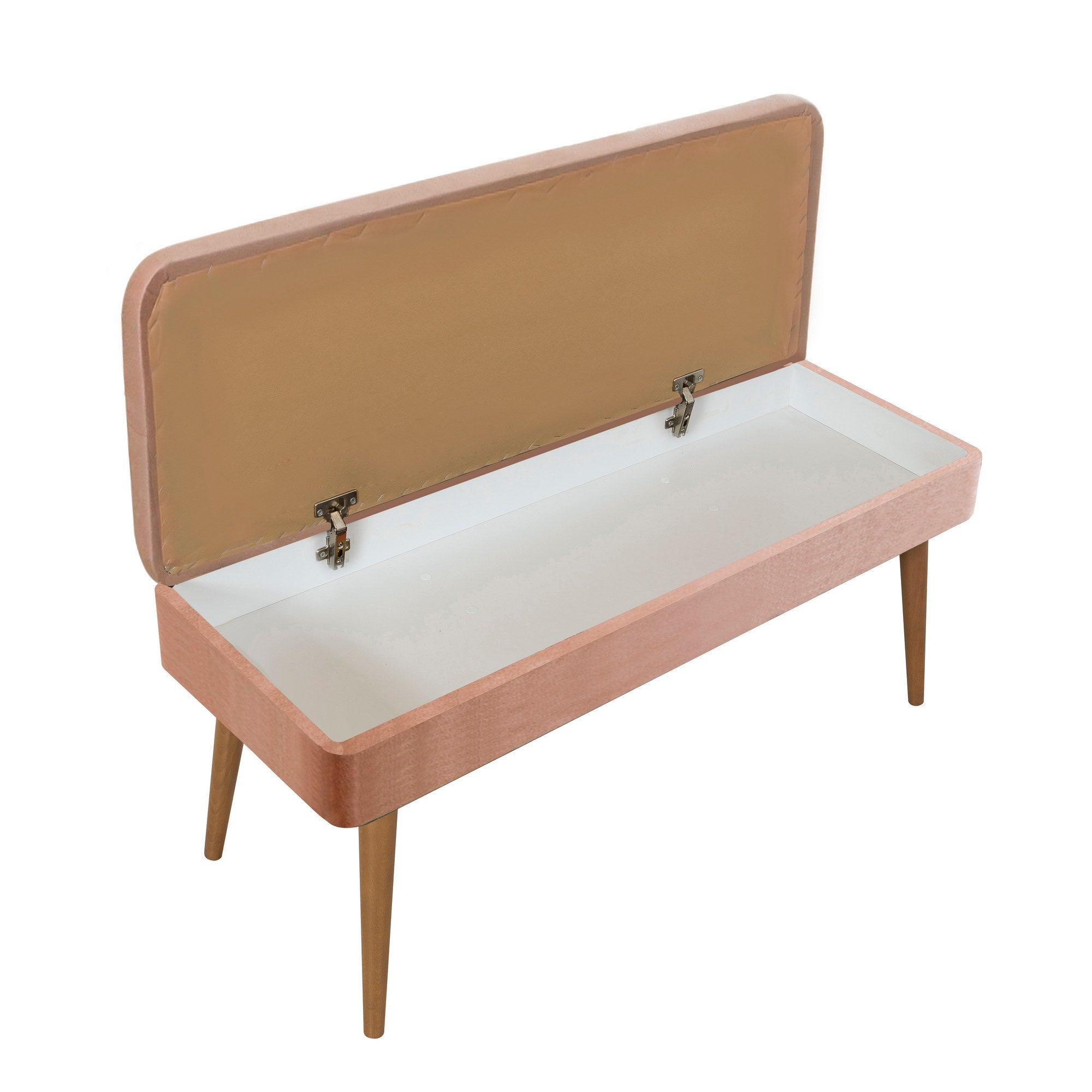 Conjunto elegante de móveis para corredor, 100% aglomerado revestido em melamina, pernas de madeira, banco e sapateira de veludo, cores Sonomo e pedra | Perfeito para entradas