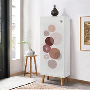Elegante sapateira branca, 50 cm L x 135 cm A x 38 cm P | 100% aglomerado revestido em melamina, pés e puxadores de madeira maciça | Solução de armazenamento elegante para qualquer entrada