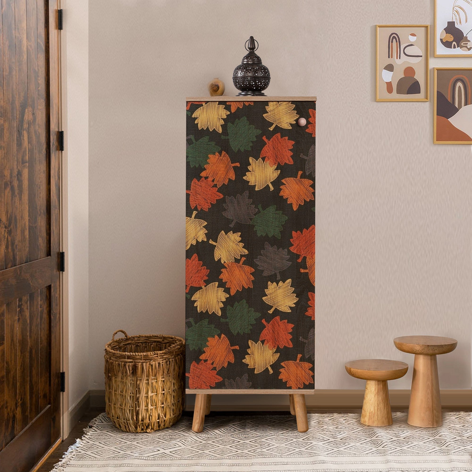 Sapateira estilosa, cor Sonomo, 50 x 135 x 38 cm | Aglomerado 100% revestido em melamina, pés e puxadores de madeira maciça | Revestimento UV durável, amplo espaço de armazenamento