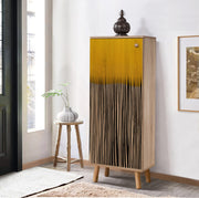 Sapateira estilosa, cor Sonomo, 50 x 135 x 38 cm | Aglomerado 100% revestido em melamina, pés e puxadores de madeira maciça | Revestimento UV durável, amplo espaço de armazenamento