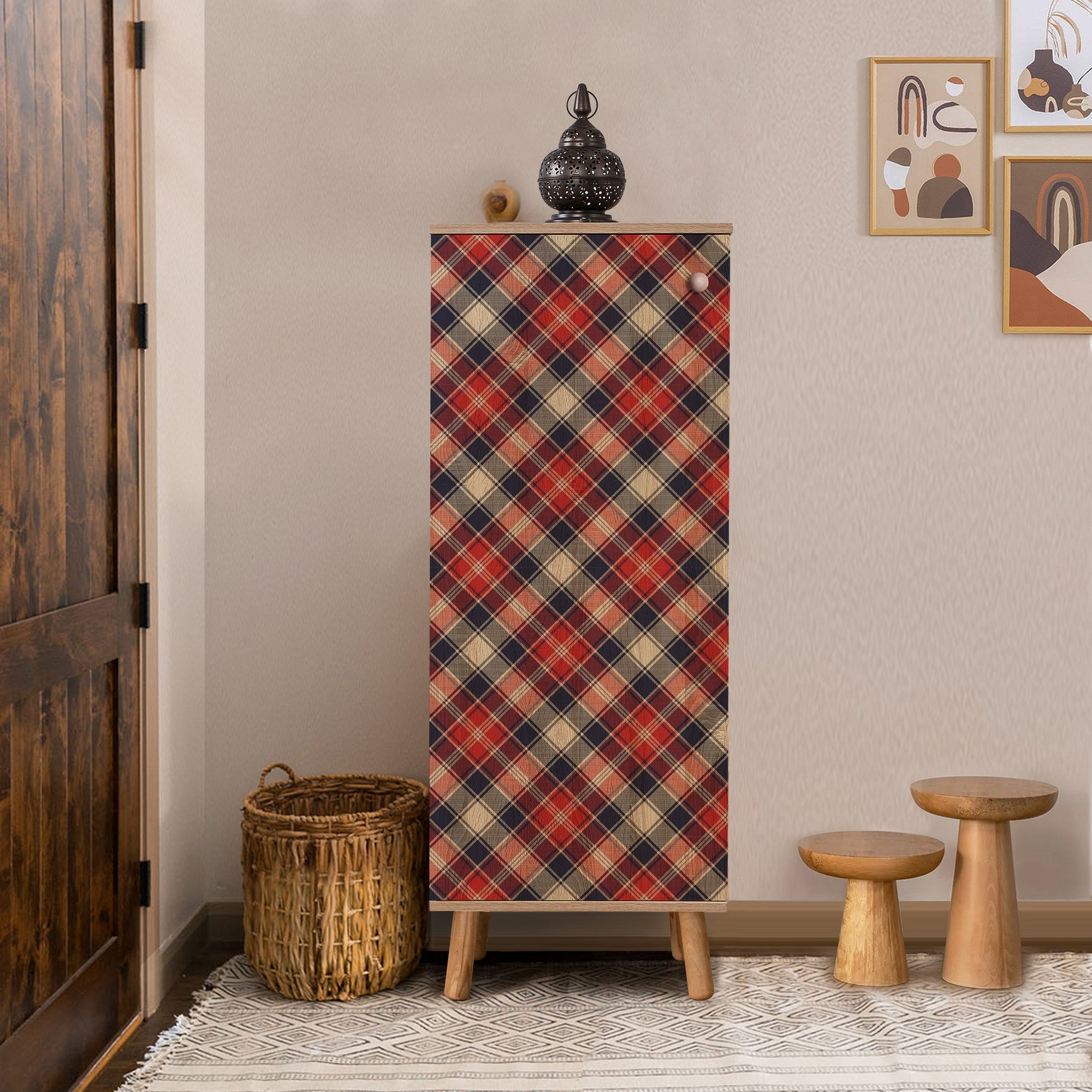 Sapateira estilosa, cor Sonomo, 50 x 135 x 38 cm | Aglomerado 100% revestido em melamina, pés e puxadores de madeira maciça | Revestimento UV durável, amplo espaço de armazenamento