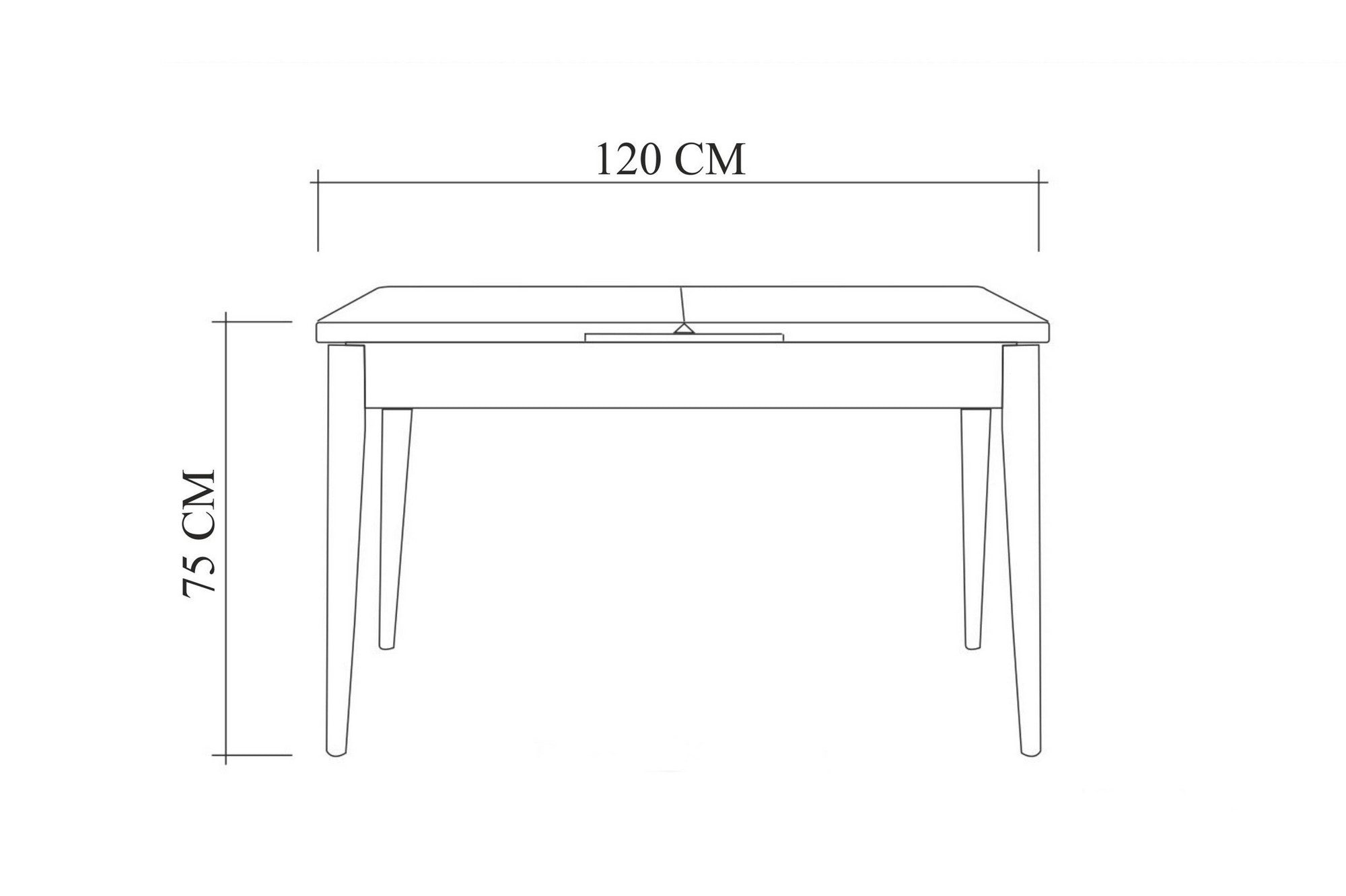 Conjunto de mesa de jantar extensível e cadeiras (5 peças), branco, 120-155 cm | Aglomerado 100% revestido em melamina, pernas de madeira de faia | Elegante e funcional para espaços de jantar modernos