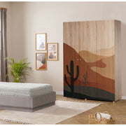 Guarda-roupa elegante – 135 x 192 x 52 cm – Cor Sonomo – Aglomerado revestido a melamina