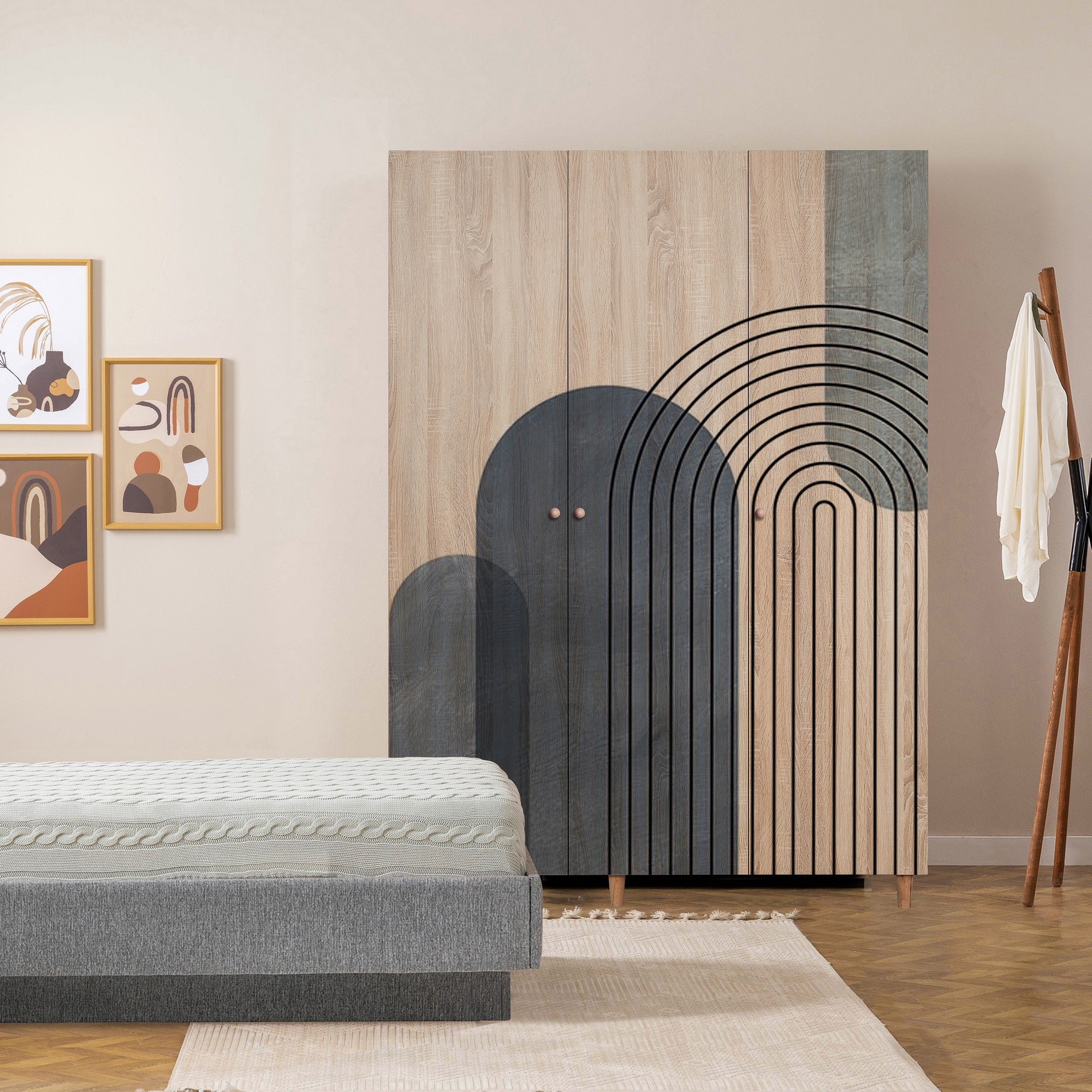 Guarda-roupa elegante – 135 x 192 x 52 cm – Sonomo – Aglomerado