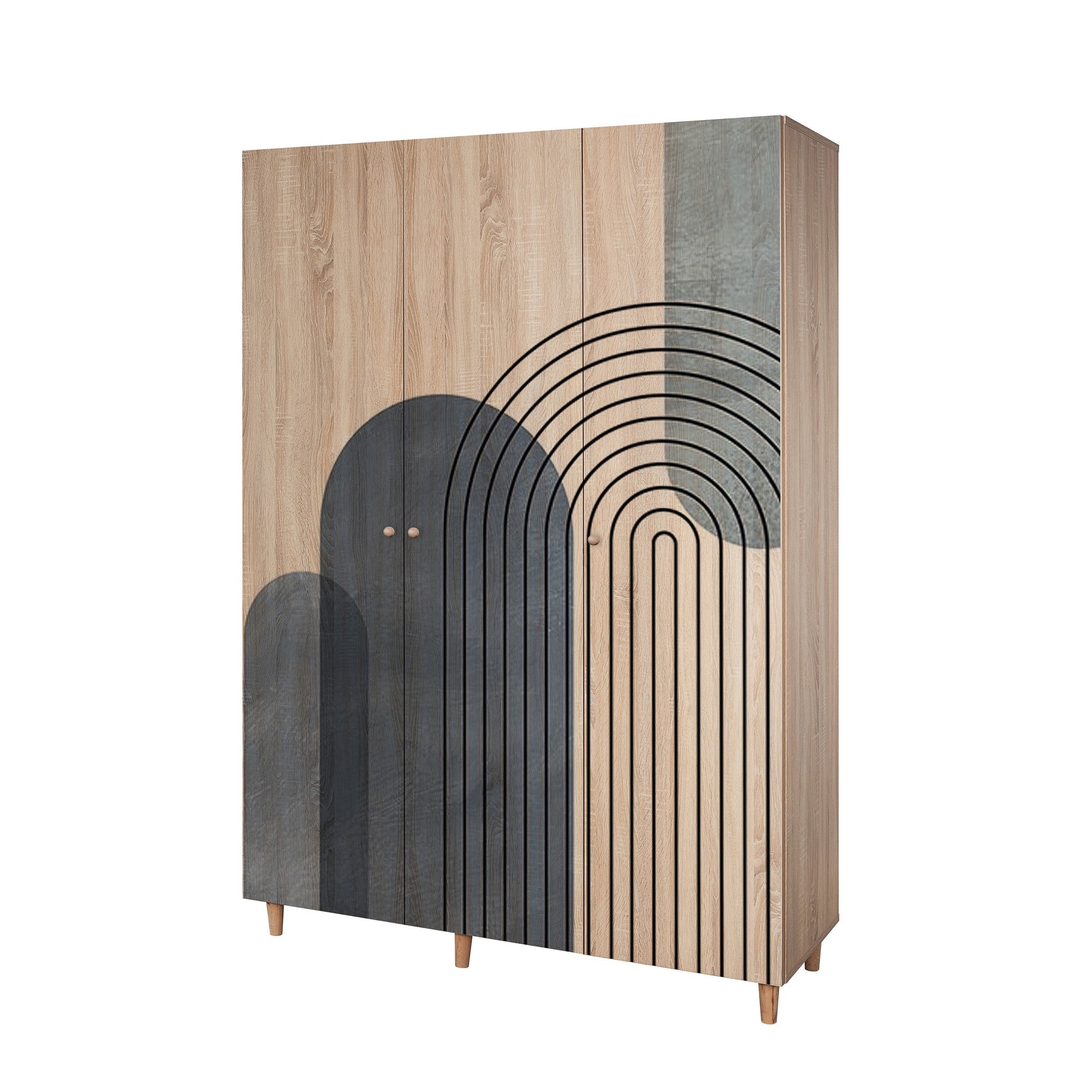 Guarda-roupa elegante – 135 x 192 x 52 cm – Sonomo – Aglomerado