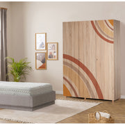 Guarda-roupa elegante – 135 x 192 x 52 cm – Cor Sonomo – Aglomerado