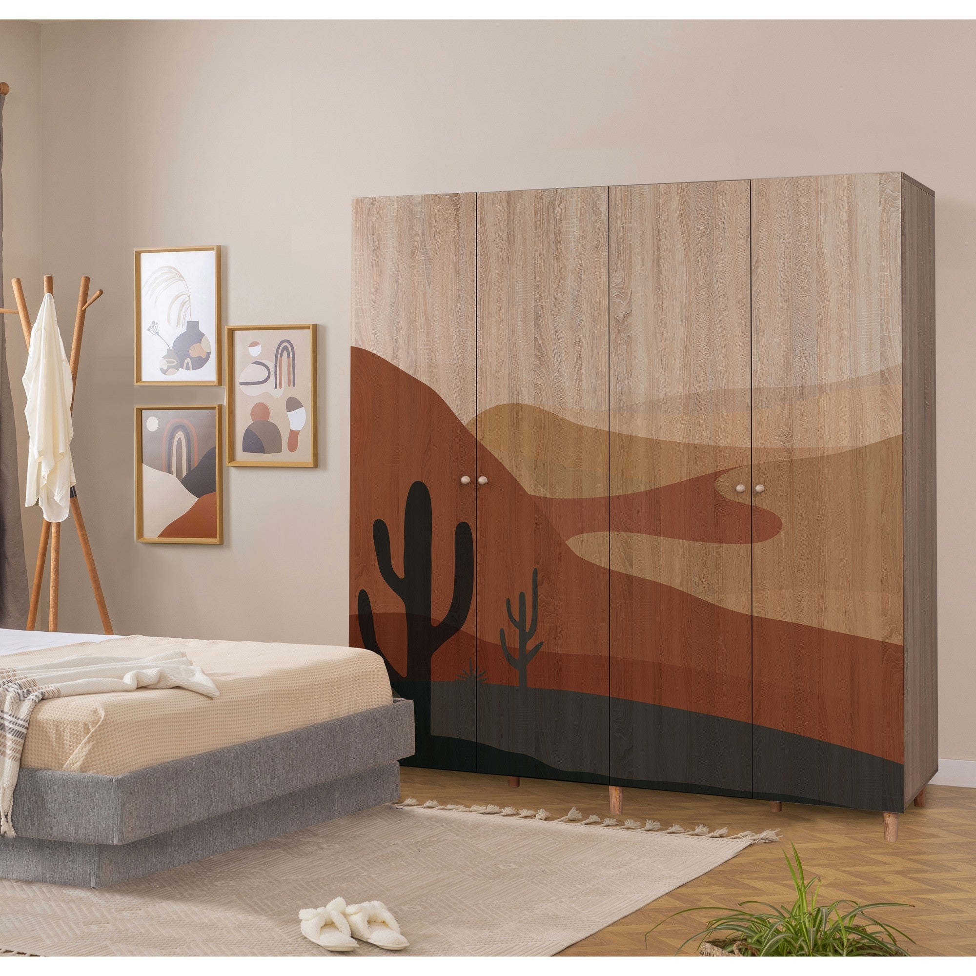 Guarda-roupa elegante – 180 x 192 x 52 cm – Sonomo – Aglomerado revestido a melamina