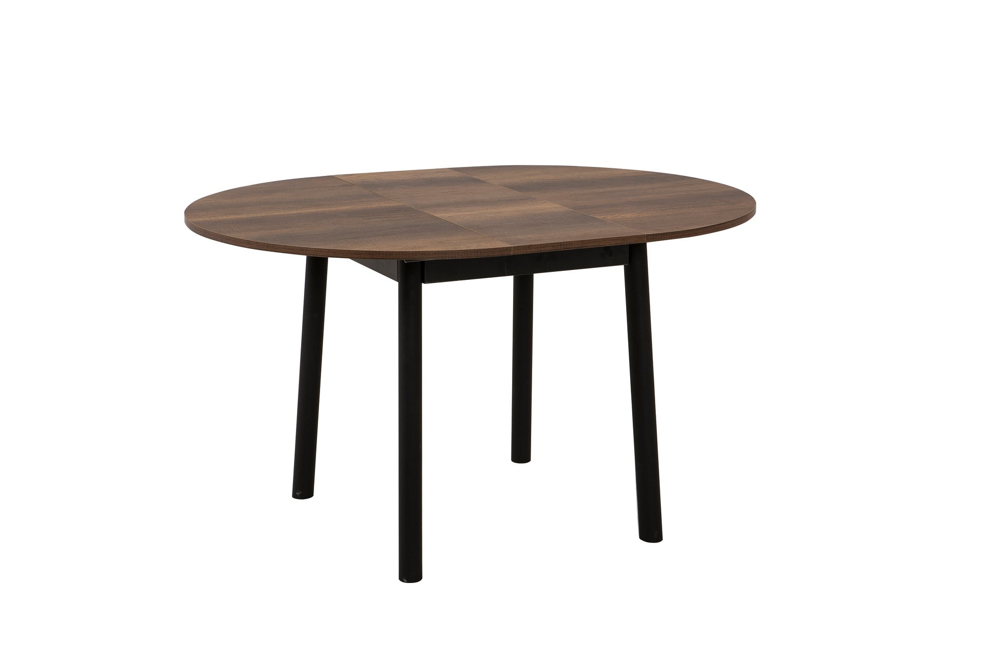 Conjunto de mesa de jantar extensível e cadeiras (5 peças), preto e nogueira, 100 cm | Painel de partículas 100% revestido em melamina, pernas de madeira de faia | Elegante e funcional para espaços de jantar modernos