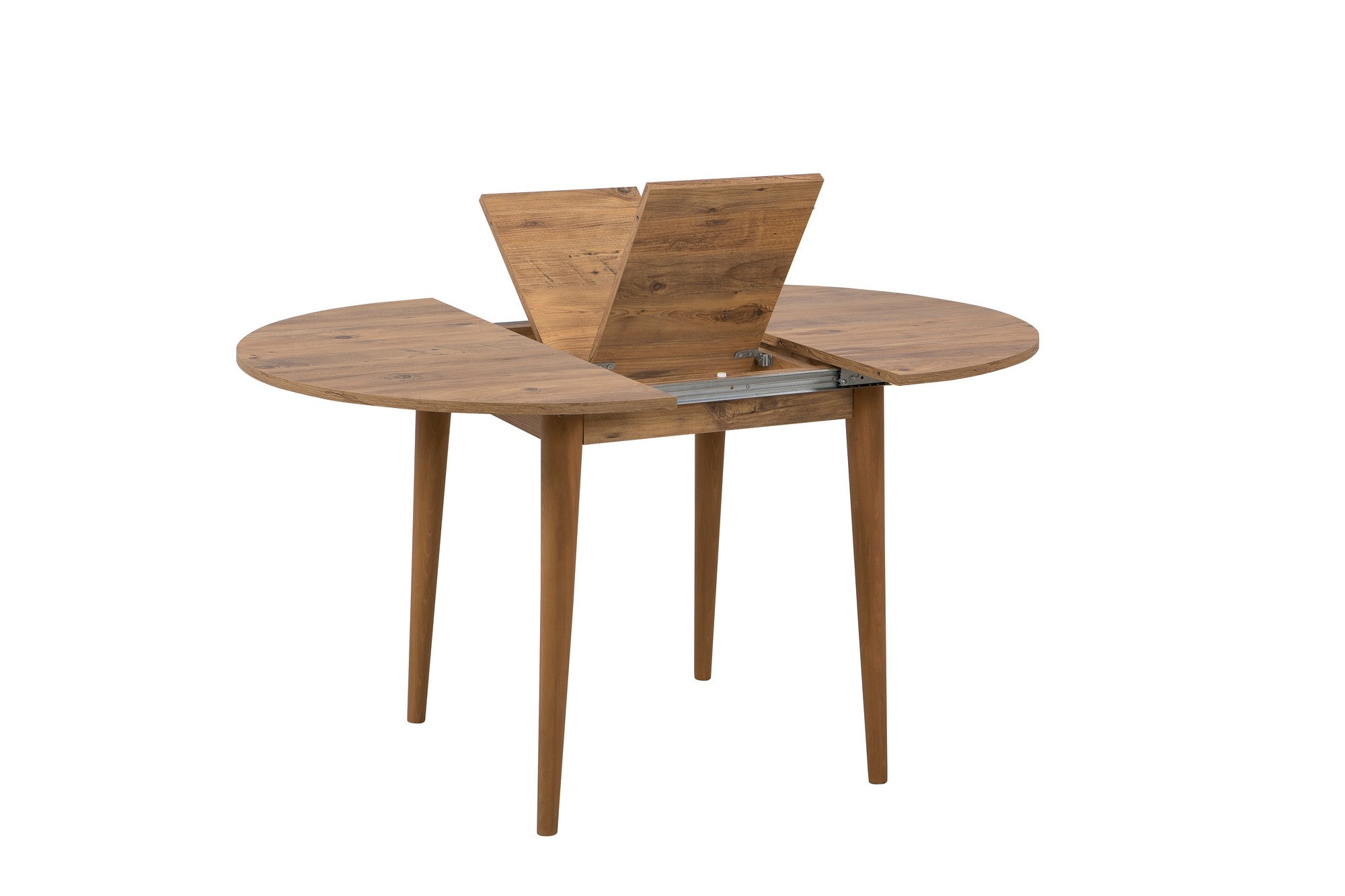 Conjunto de mesa de jantar extensível e cadeiras (5 peças), pinho do Atlântico e antracite, 100 cm (abertura 139 cm) | 100% revestido em melamina, 18 mm de espessura | Elegante e funcional para espaços de jantar modernos